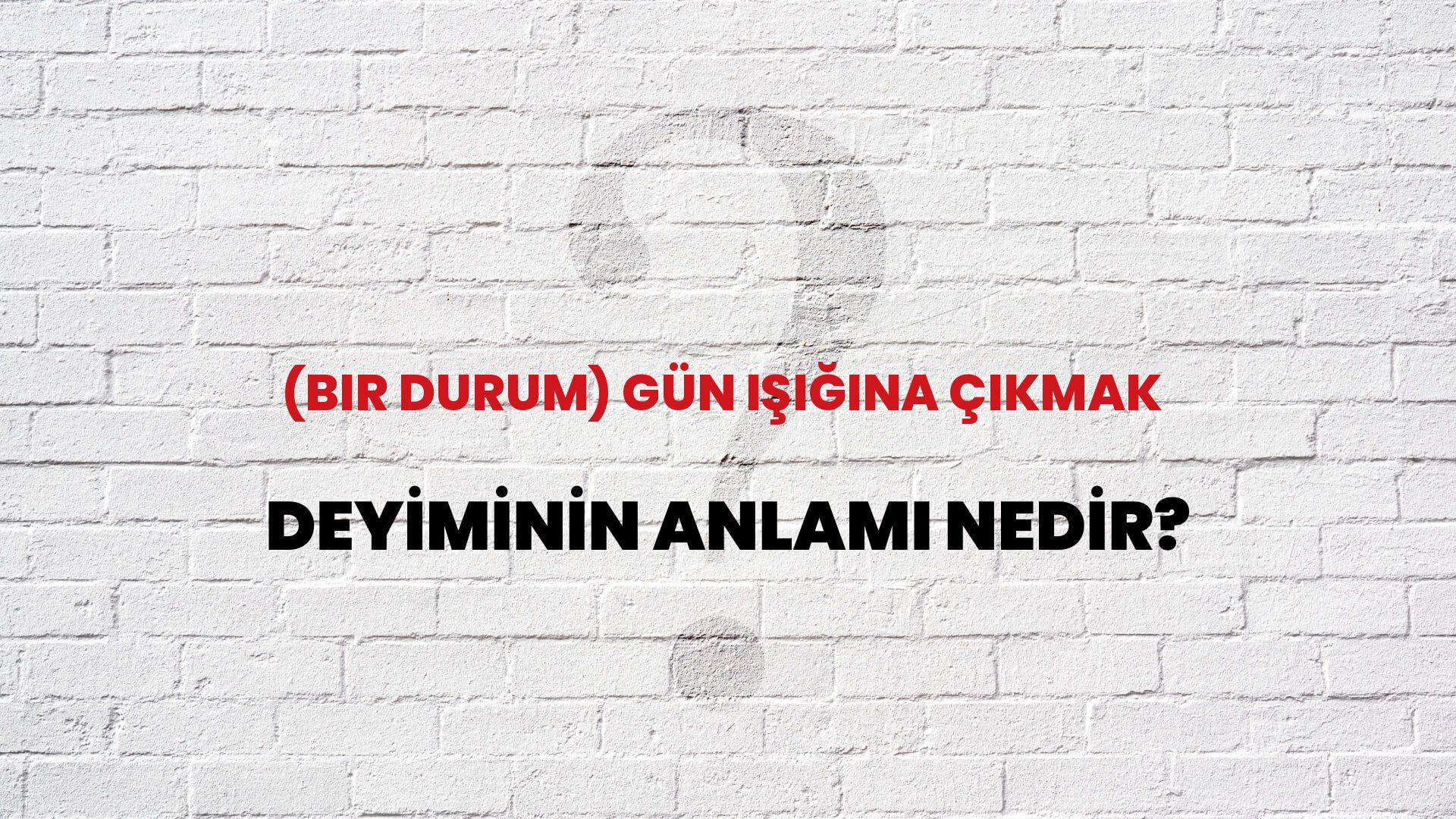 (Bir Durum) Gün Işığına Çıkmak Deyiminin Anlamı Nedir?
