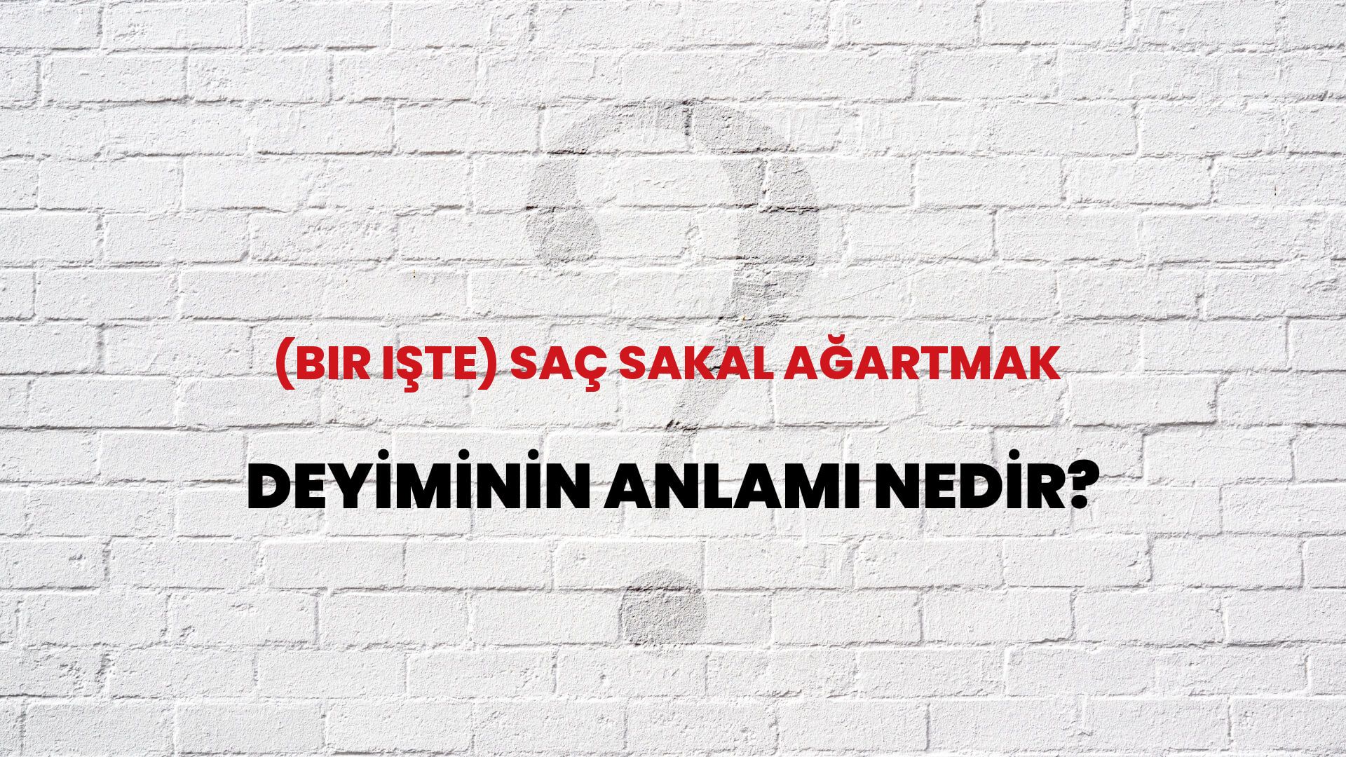 (Bir Işte) Saç Sakal Ağartmak Deyiminin Anlamı Nedir?