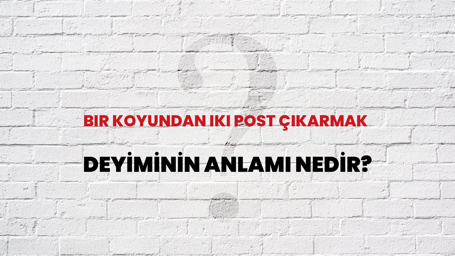Bir Koyundan Iki Post Çıkarmak Deyiminin Anlamı Nedir?