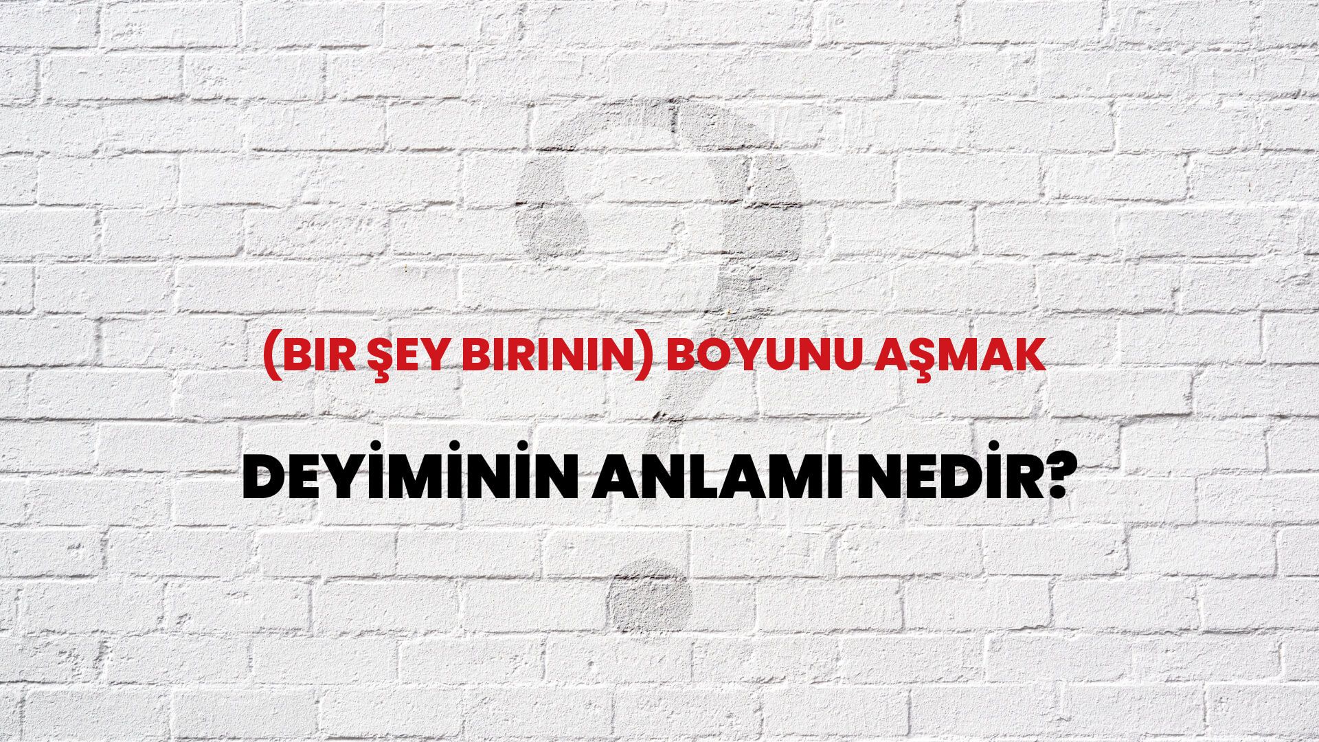 (Bir Şey Birinin) Boyunu Aşmak Deyiminin Anlamı Nedir?