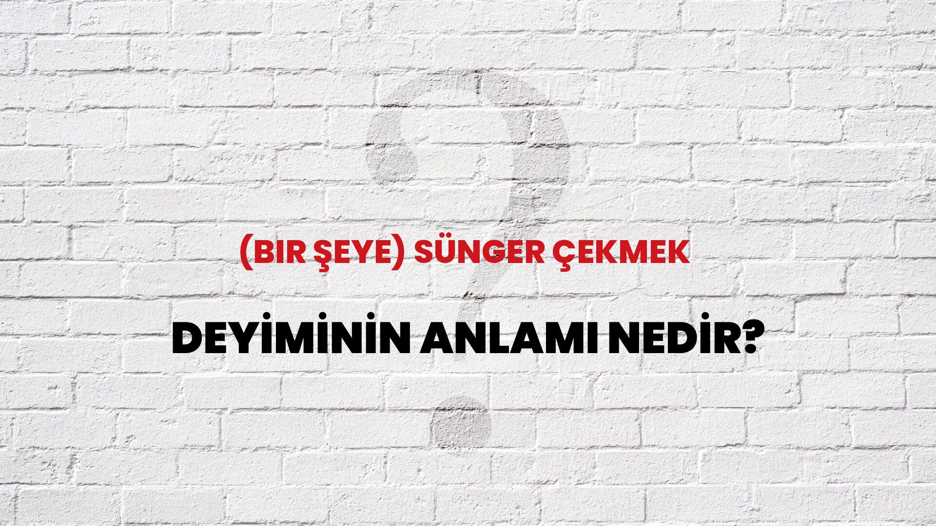 (Bir Şeye) Sünger Çekmek Deyiminin Anlamı Nedir?