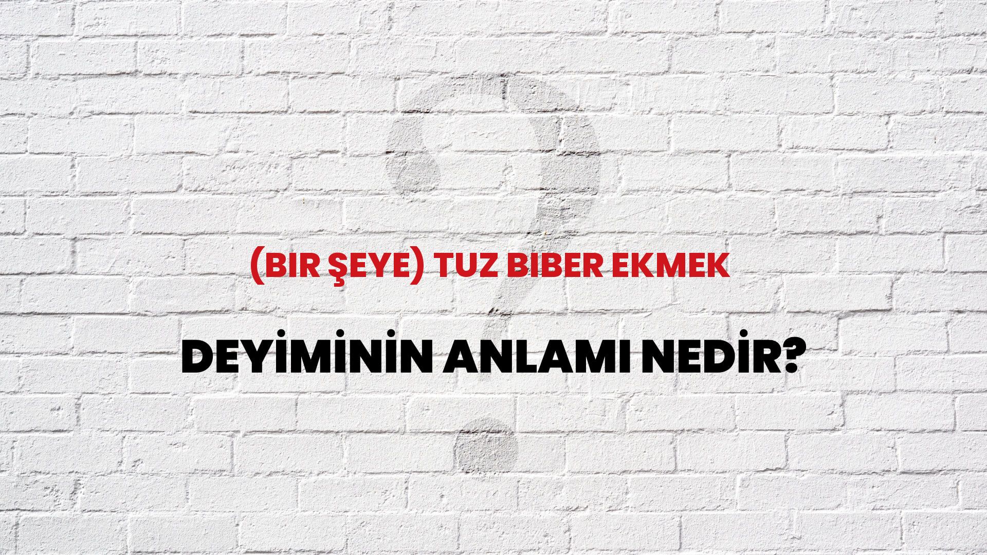 (Bir Şeye) Tuz Biber Ekmek Deyiminin Anlamı Nedir?