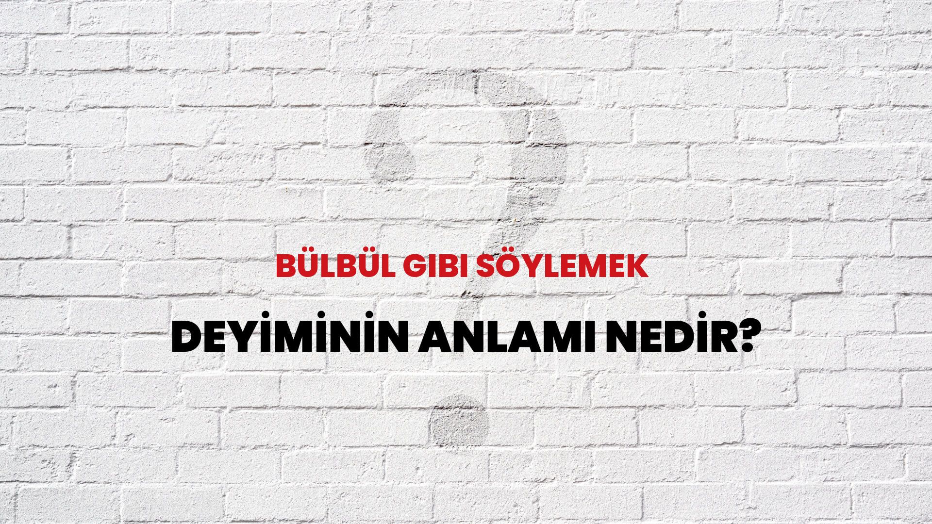 Bülbül Gibi Söylemek Deyiminin Anlamı Nedir?
