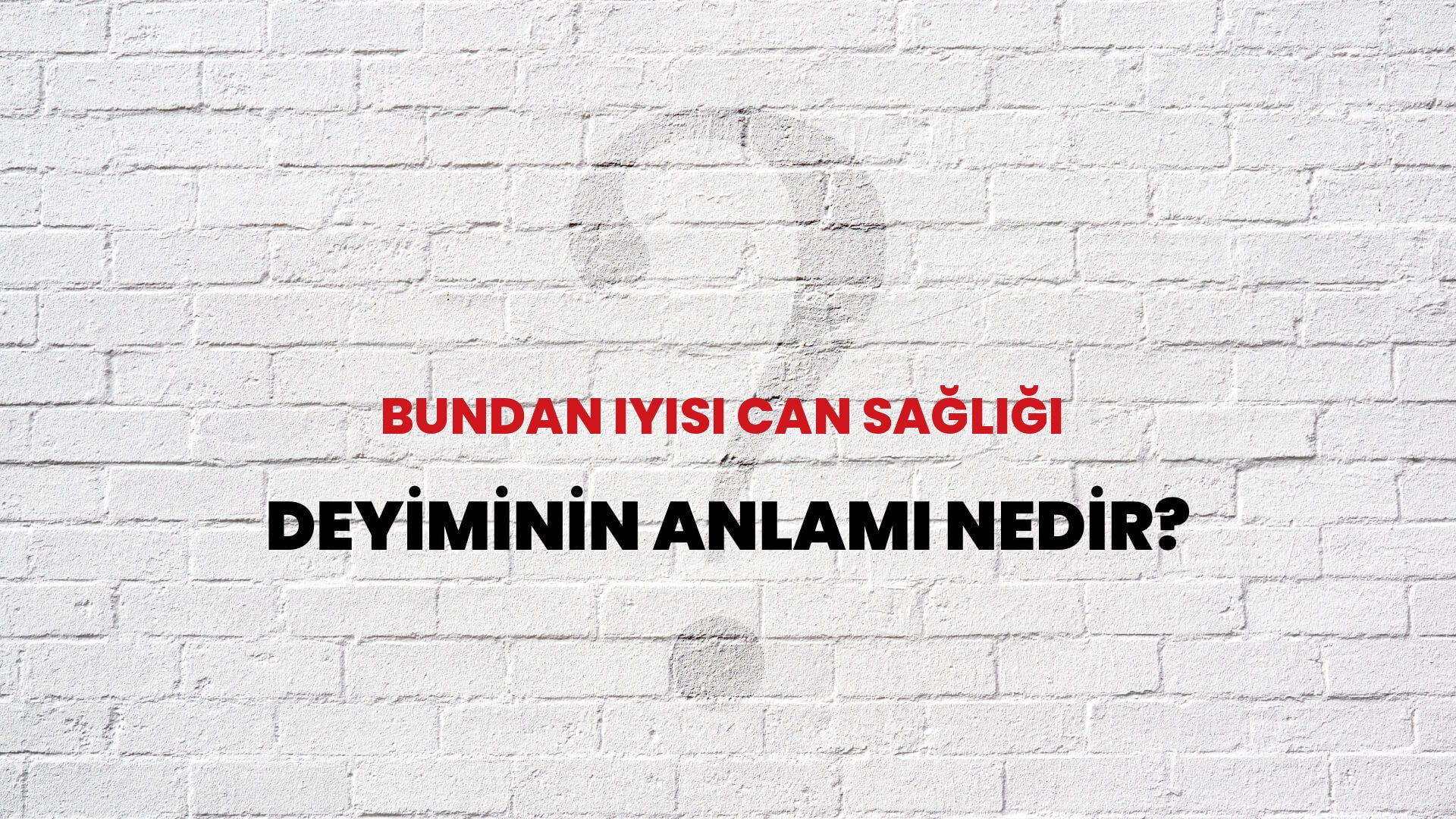 Bundan Iyisi Can Sağlığı Deyiminin Anlamı Nedir?