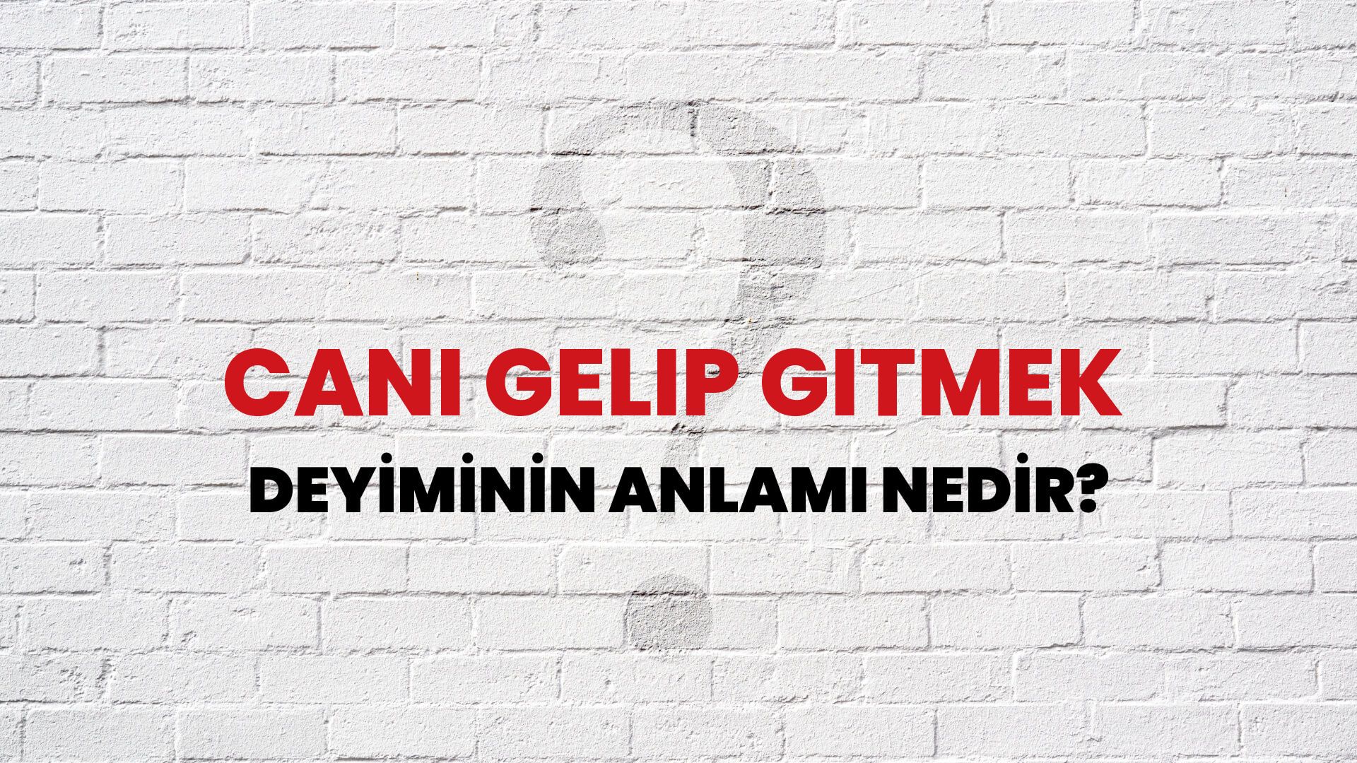 Canı Gelip Gitmek Deyiminin Anlamı Nedir?