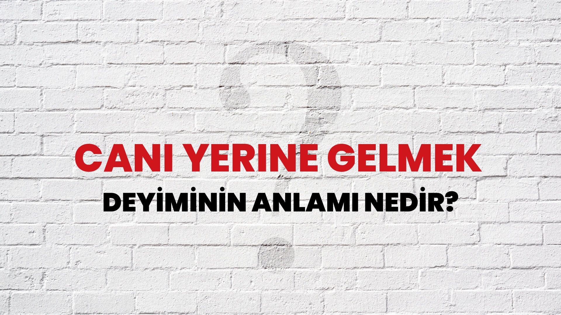 Canı Yerine Gelmek Deyiminin Anlamı Nedir?