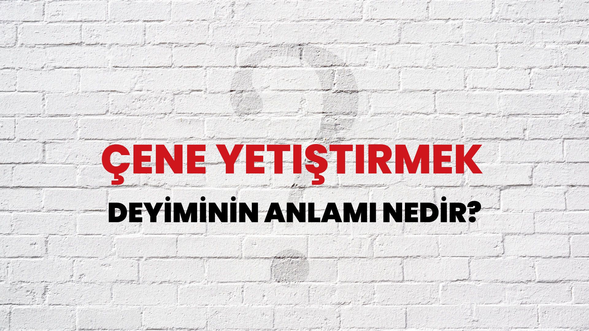 Çene Yetiştirmek Deyiminin Anlamı Nedir?