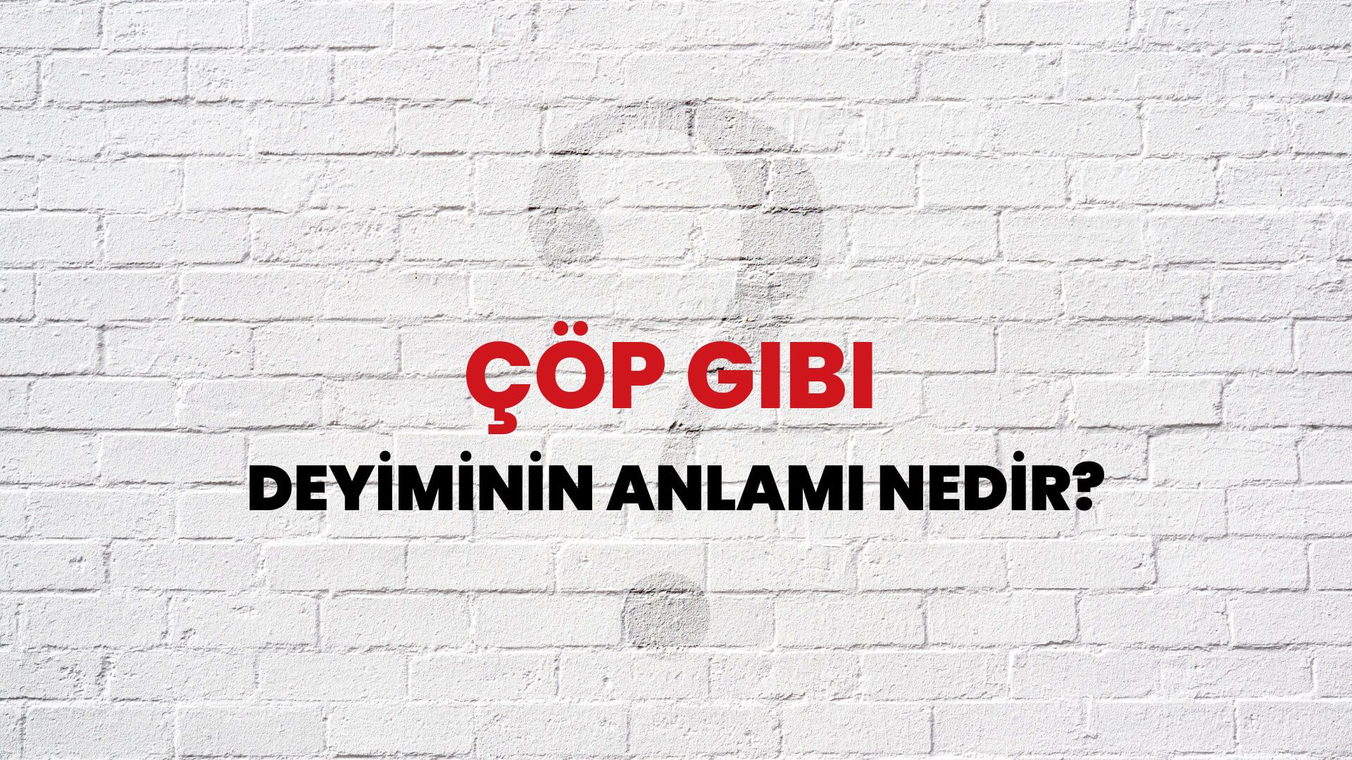 Çöp Gibi Deyiminin Anlamı Nedir?