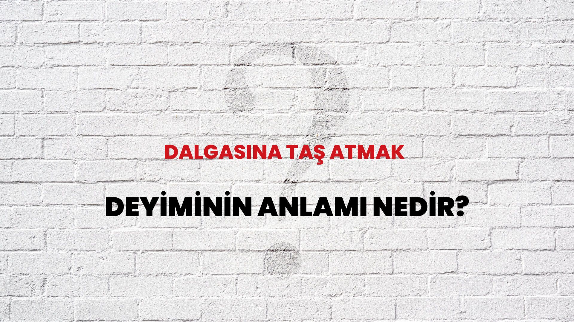Dalgasına Taş Atmak Deyiminin Anlamı Nedir?
