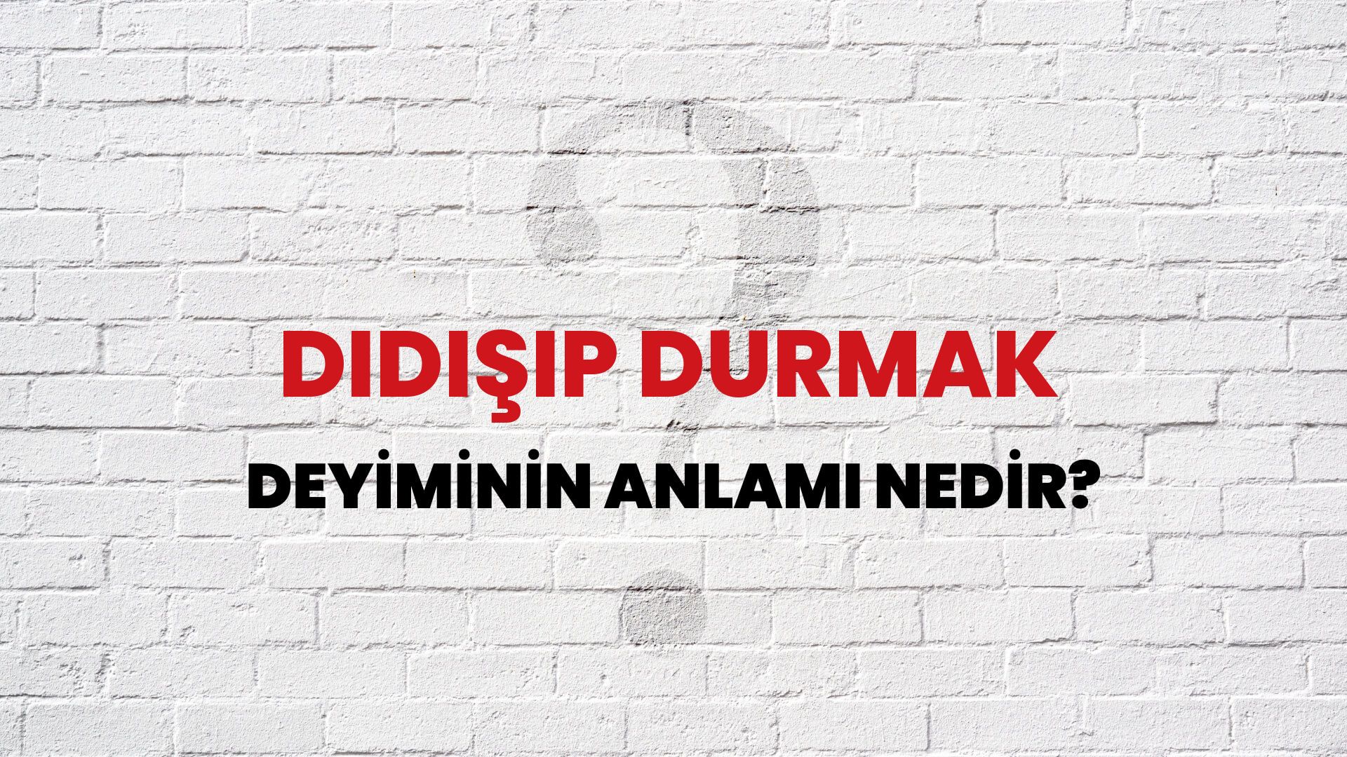 Didişip Durmak Deyiminin Anlamı Nedir?
