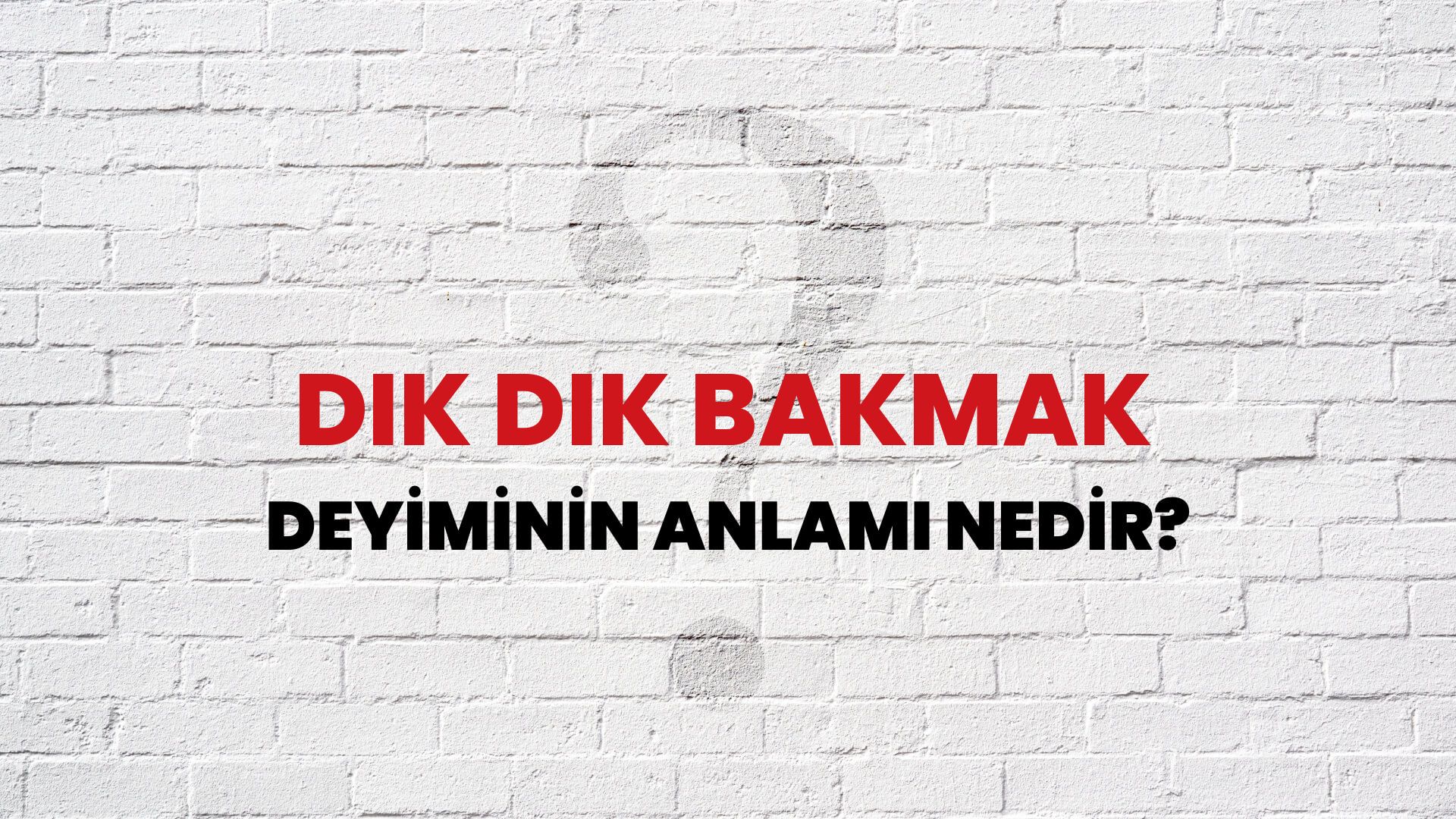 Dik Dik Bakmak Deyiminin Anlamı Nedir?