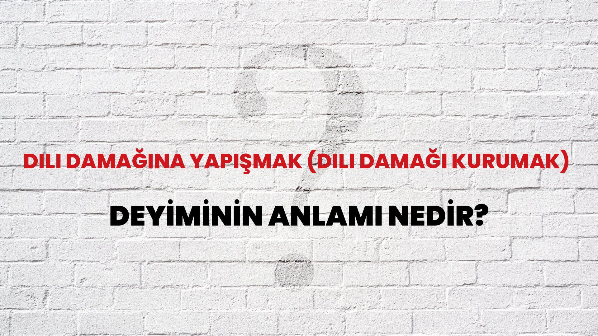 Dili Damağına Yapışmak (Dili Damağı Kurumak) Deyiminin Anlamı Nedir?