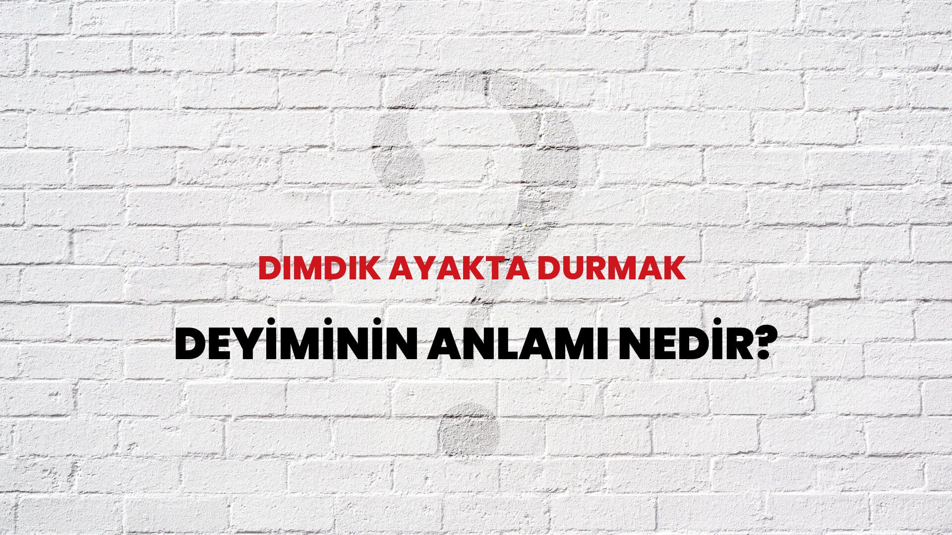 Dimdik Ayakta Durmak Deyiminin Anlamı Nedir?
