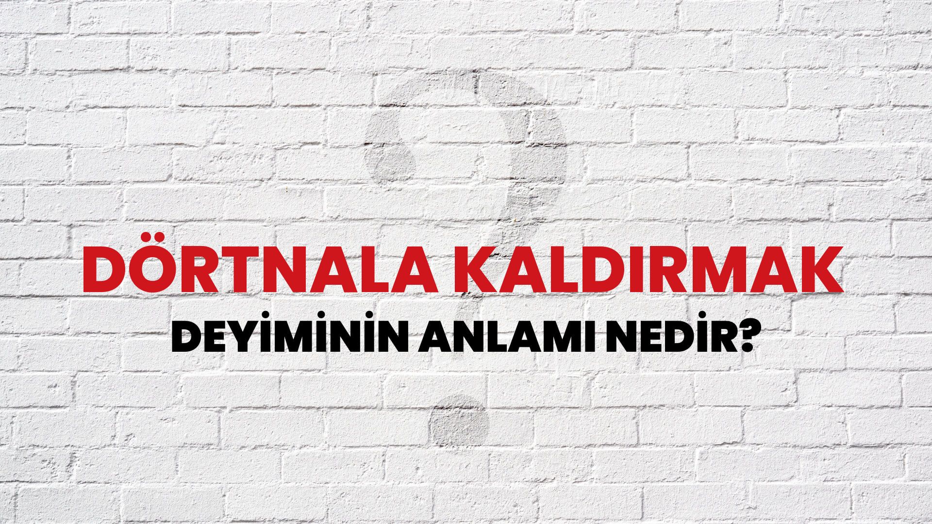Dörtnala Kaldırmak Deyiminin Anlamı Nedir?