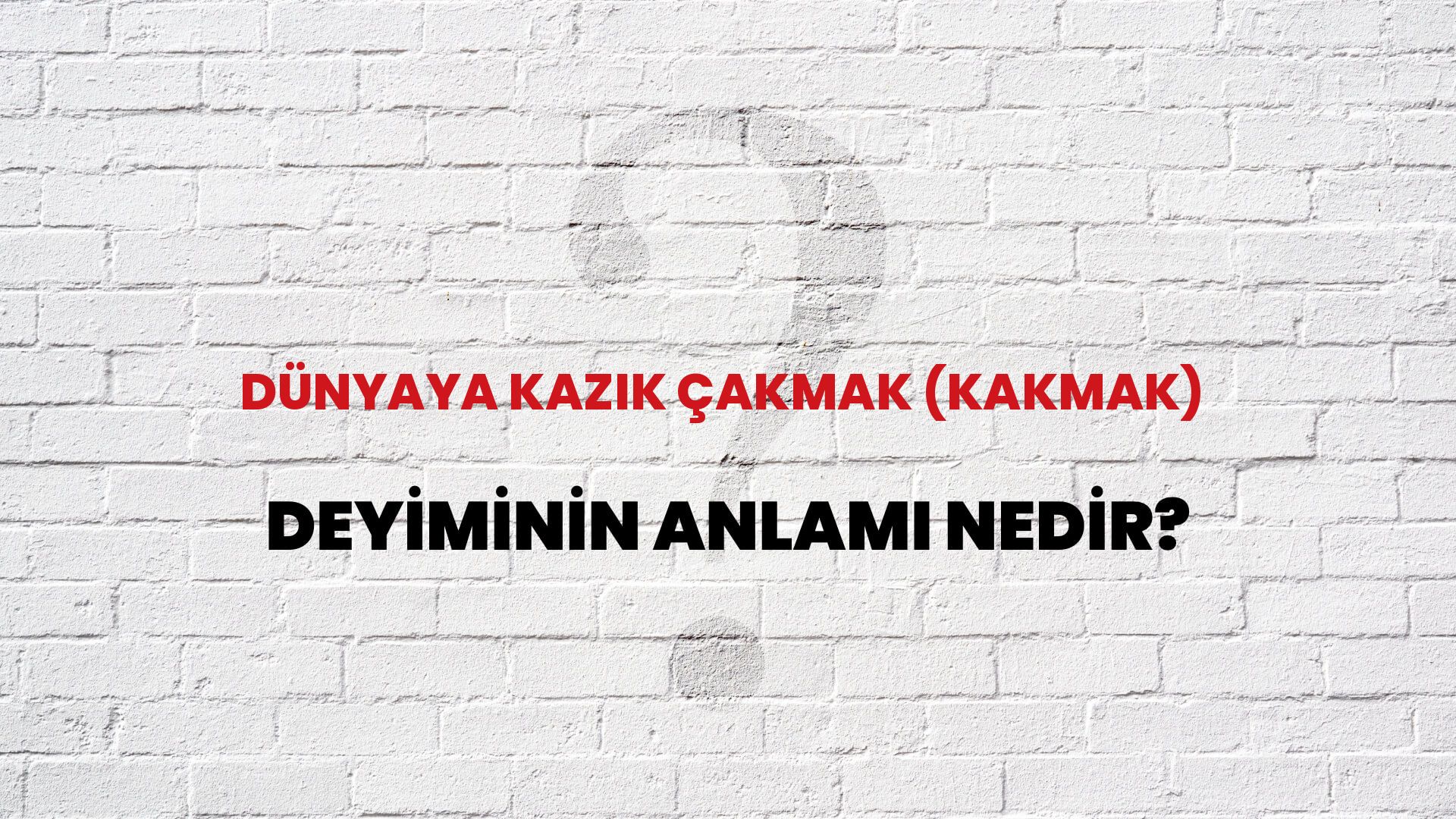 Dünyaya kazık çakmak (kakmak) Deyiminin Anlamı Nedir? - Habertürk