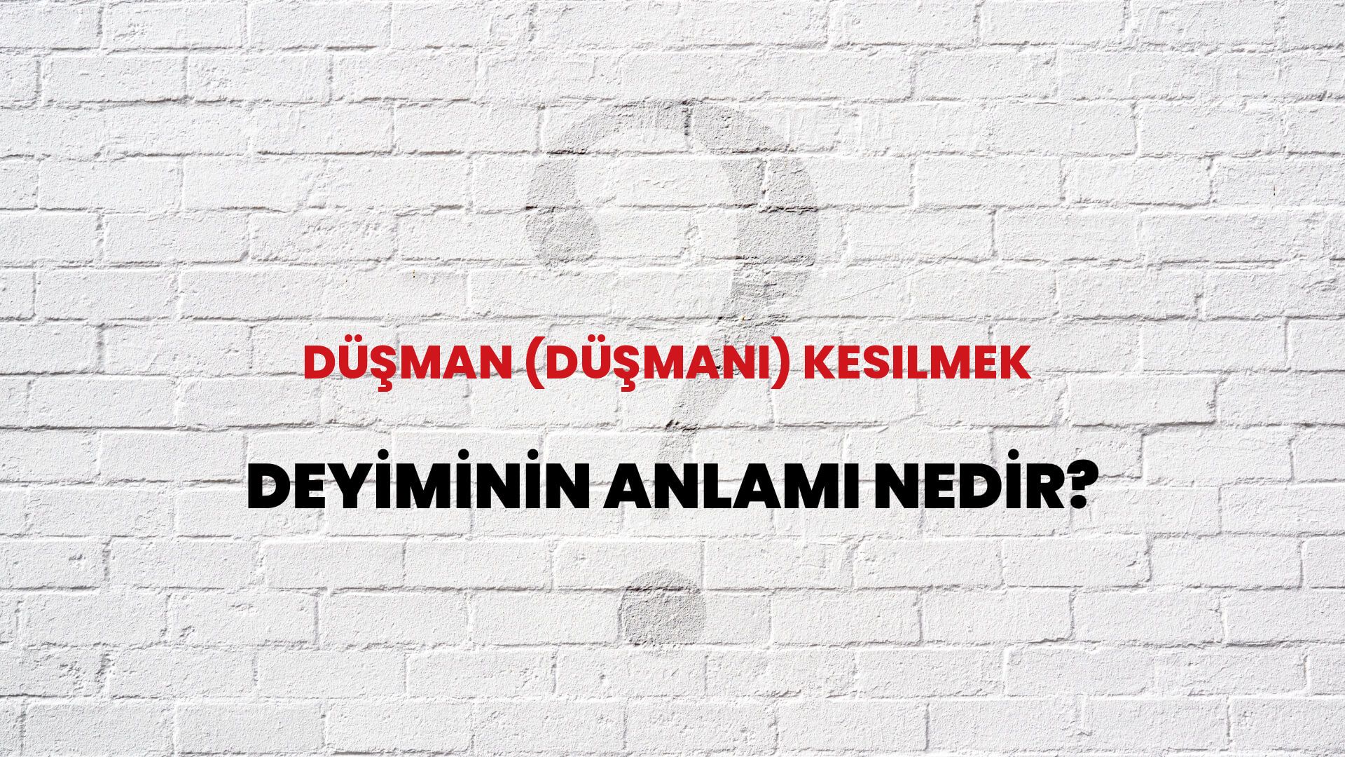 Düşman (Düşmanı) Kesilmek Deyiminin Anlamı Nedir?