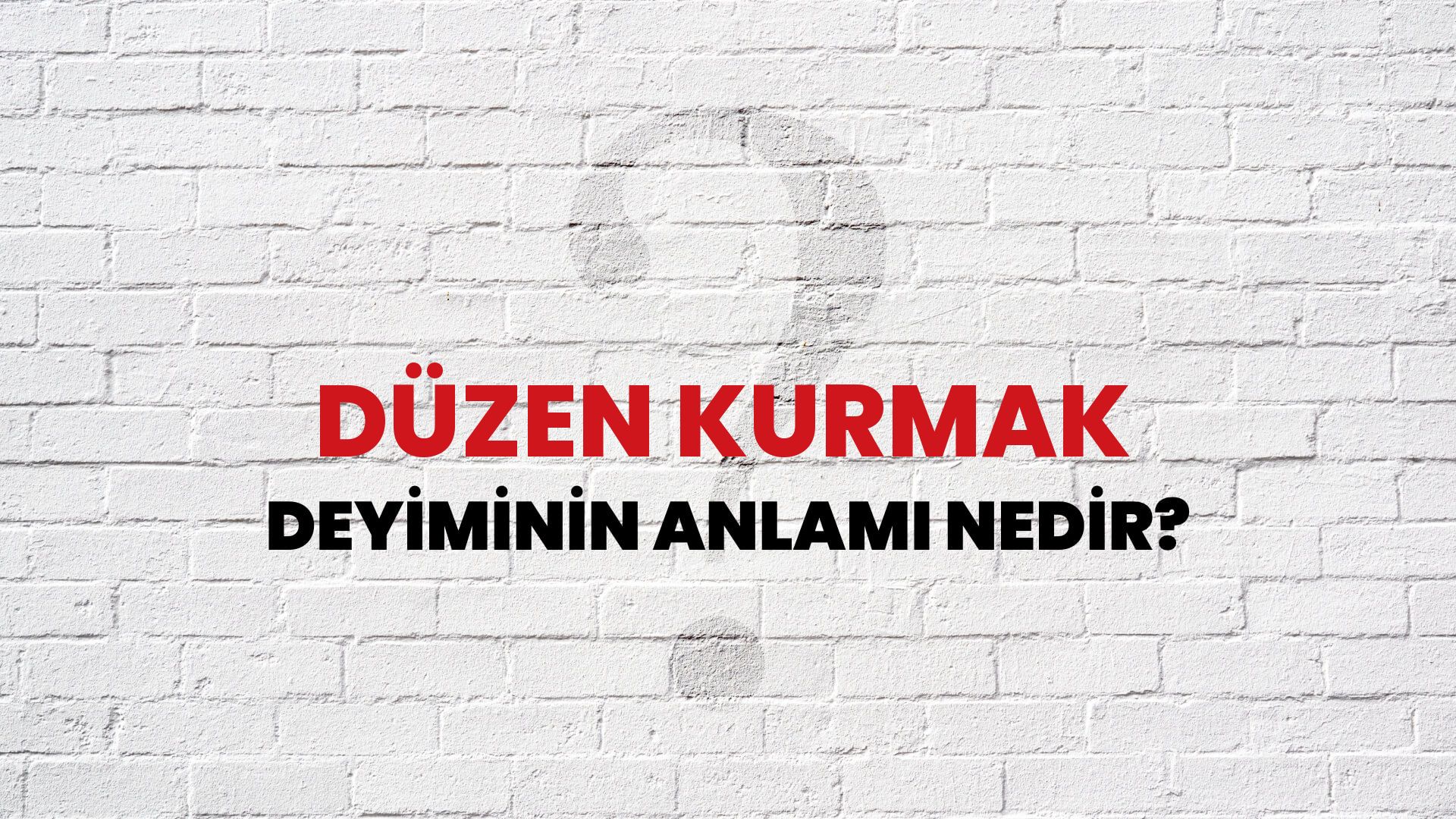 Düzen Kurmak Deyiminin Anlamı Nedir?