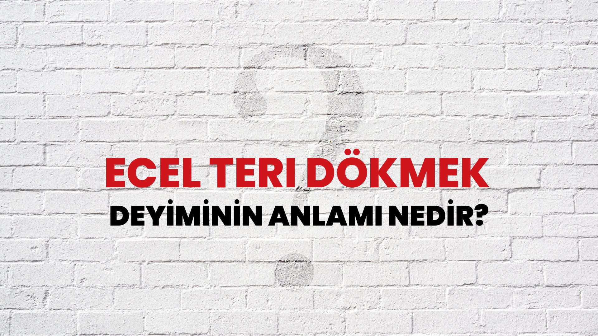 Ecel Teri Dökmek Deyiminin Anlamı Nedir?