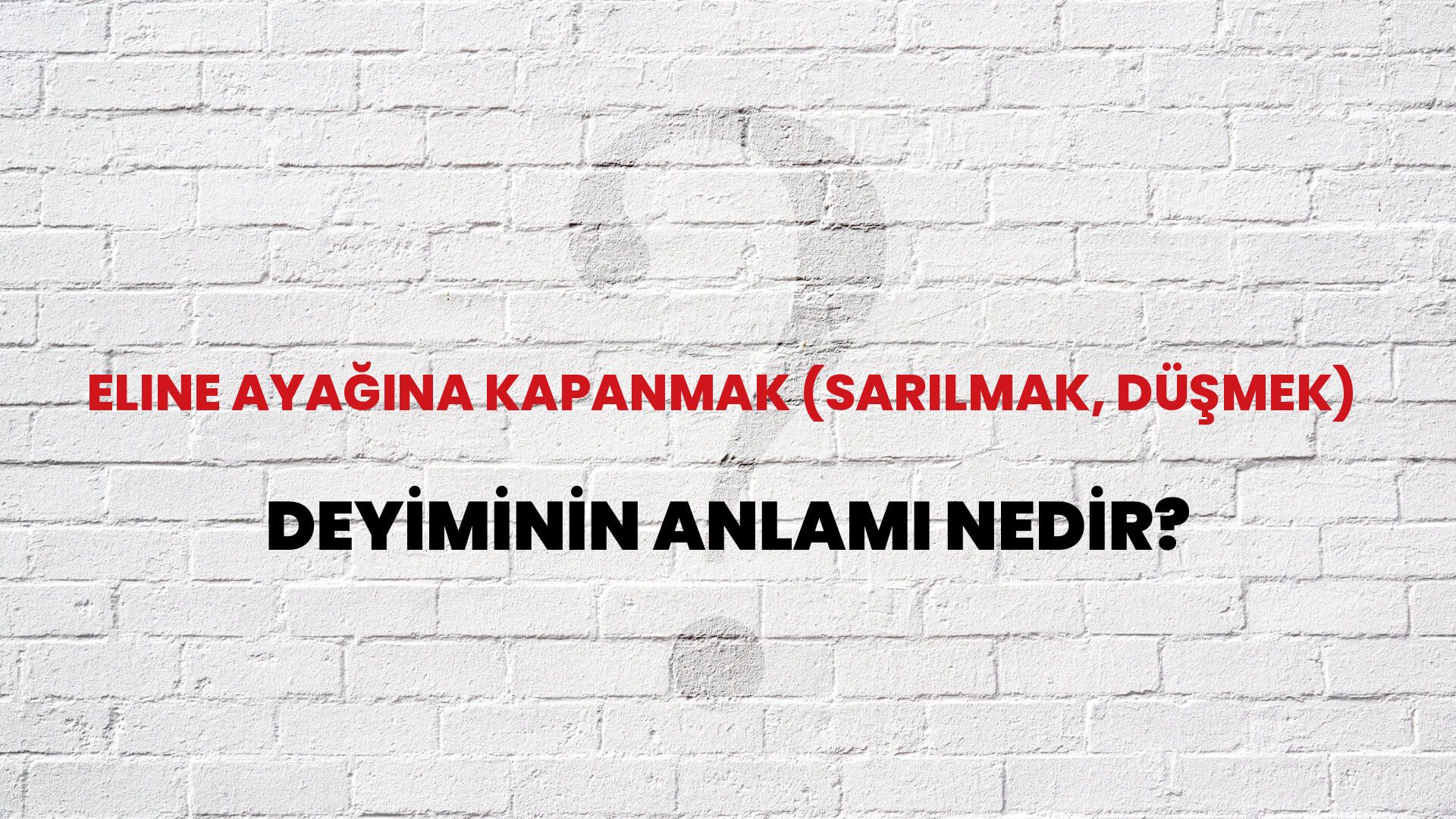 Eline Ayağına Kapanmak (Sarılmak, Düşmek) Deyiminin Anlamı Nedir?