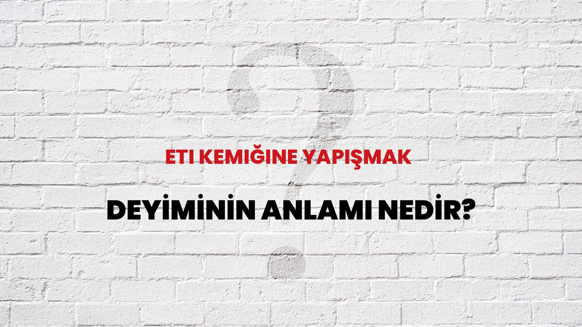 Eti Kemiğine Yapışmak Deyiminin Anlamı Nedir?