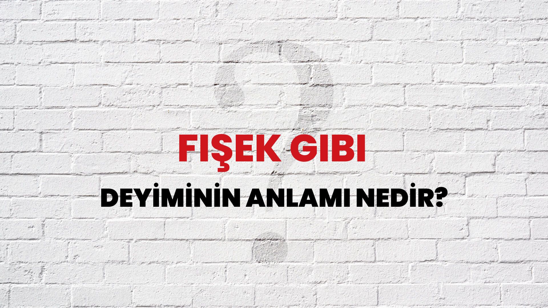 Fişek Gibi Deyiminin Anlamı Nedir?
