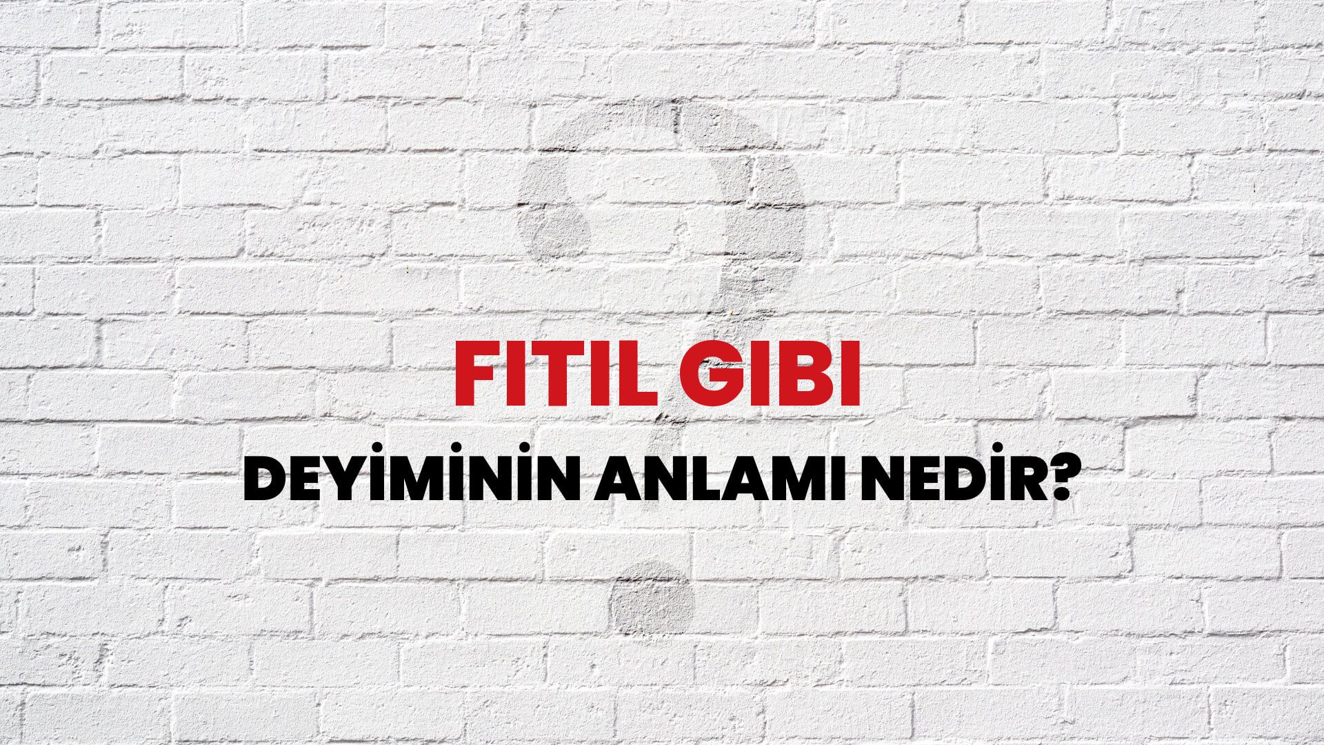 Fitil Gibi Deyiminin Anlamı Nedir?