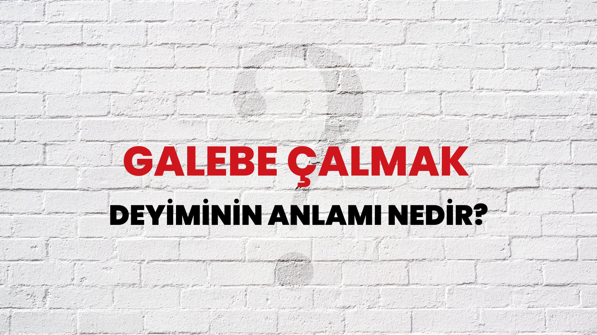 Galebe Çalmak Deyiminin Anlamı Nedir?