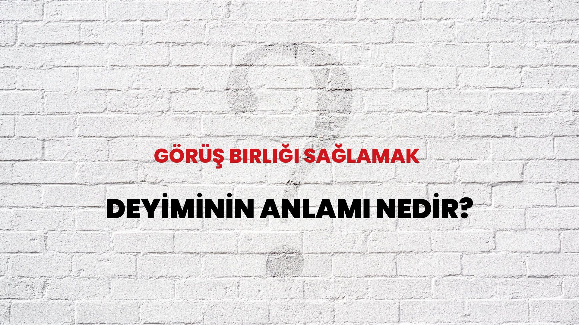Görüş Birliği Sağlamak Deyiminin Anlamı Nedir?