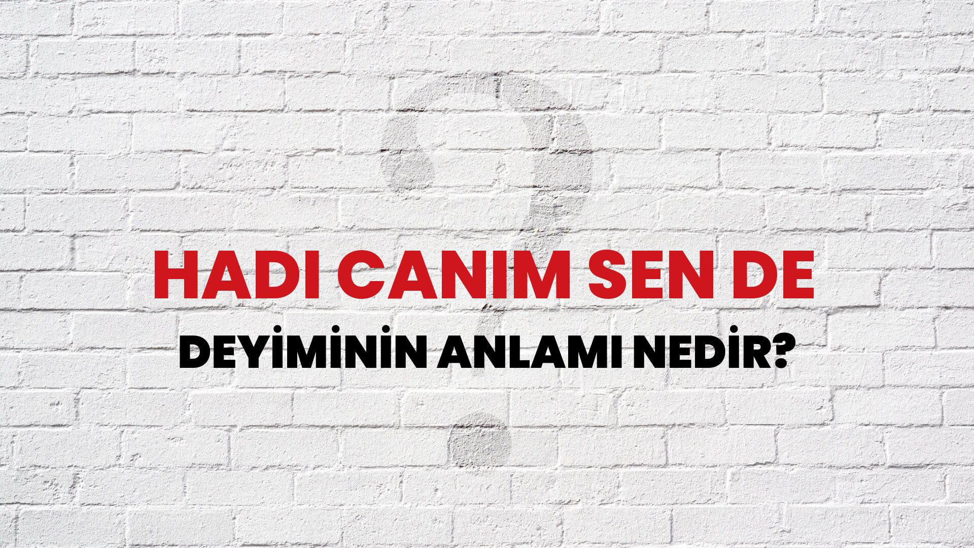 Hadi Canım Sen De Deyiminin Anlamı Nedir?
