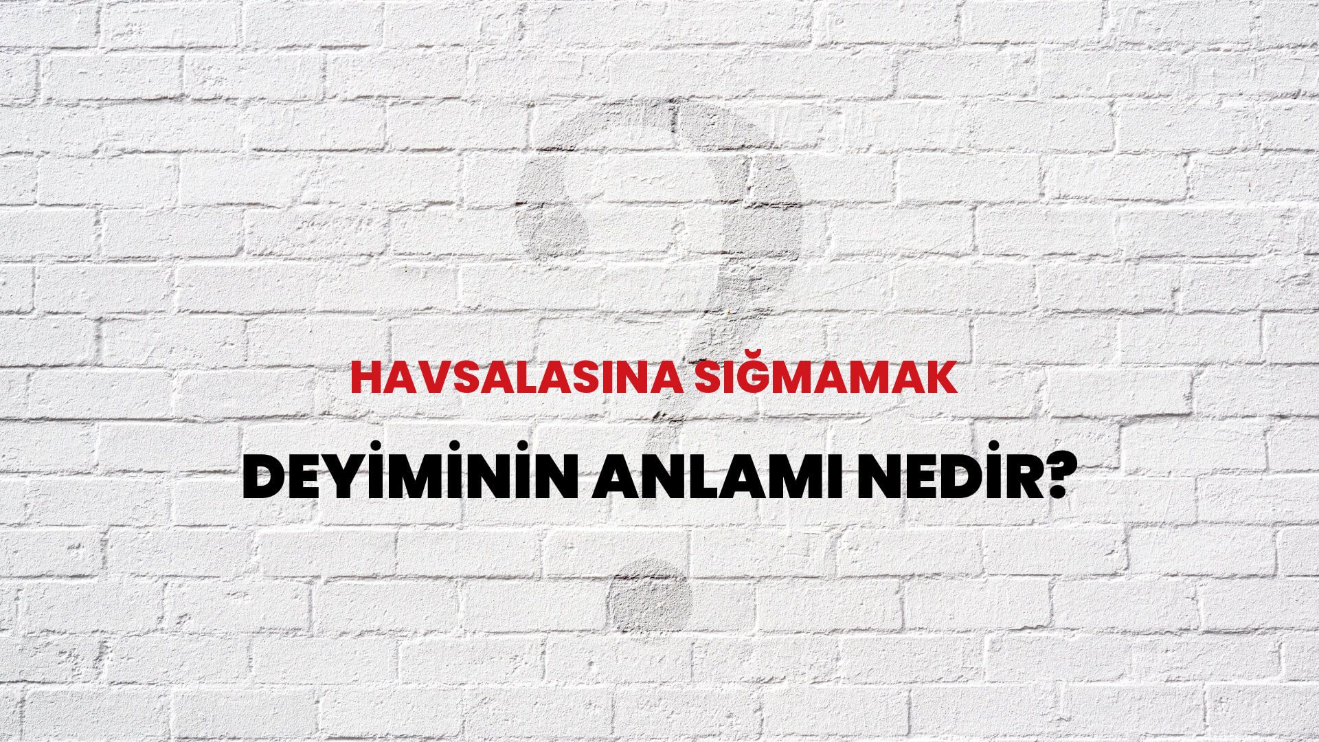 Havsalasına Sığmamak Deyiminin Anlamı Nedir?
