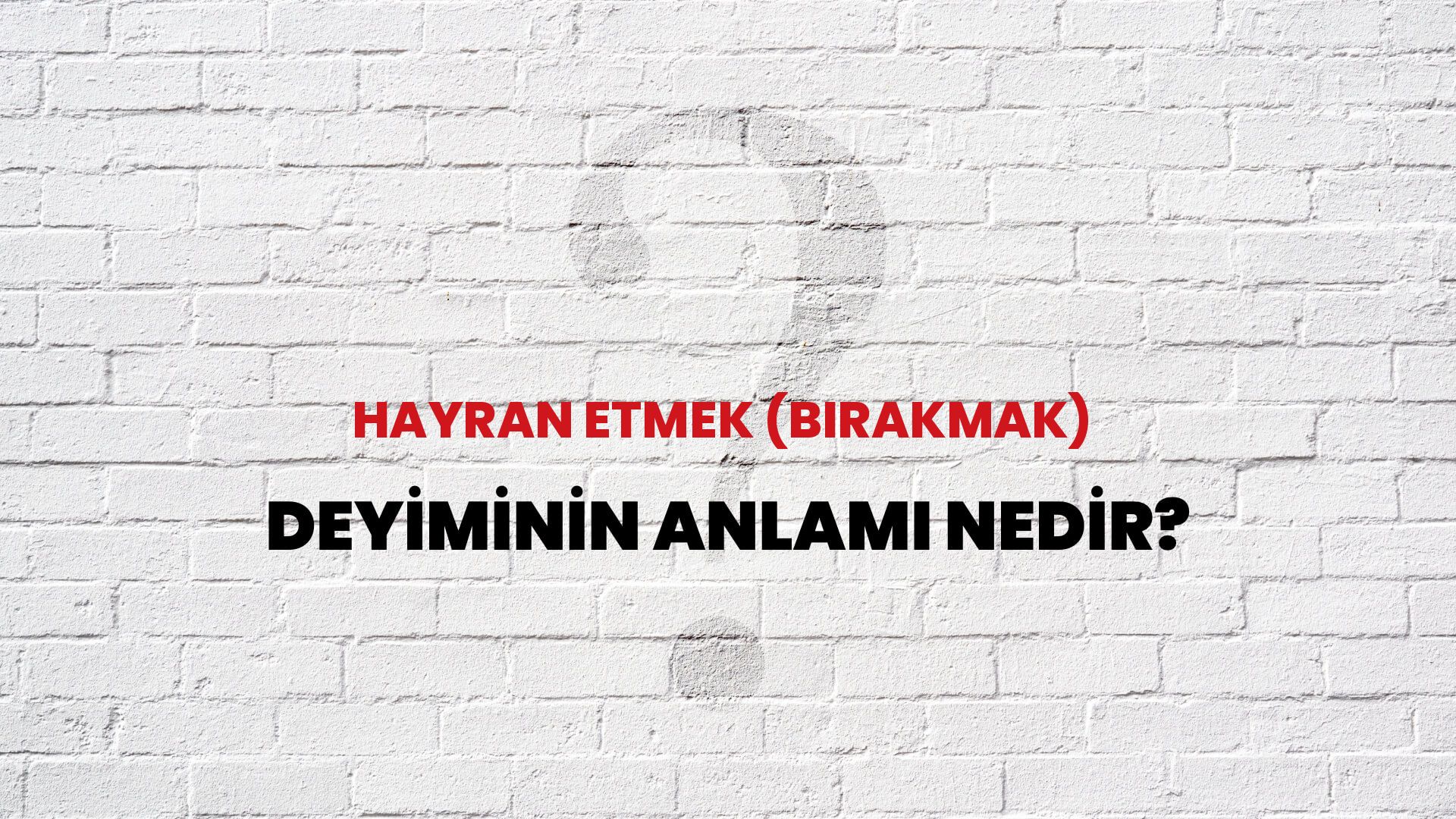 Hayran Etmek (Bırakmak) Deyiminin Anlamı Nedir?