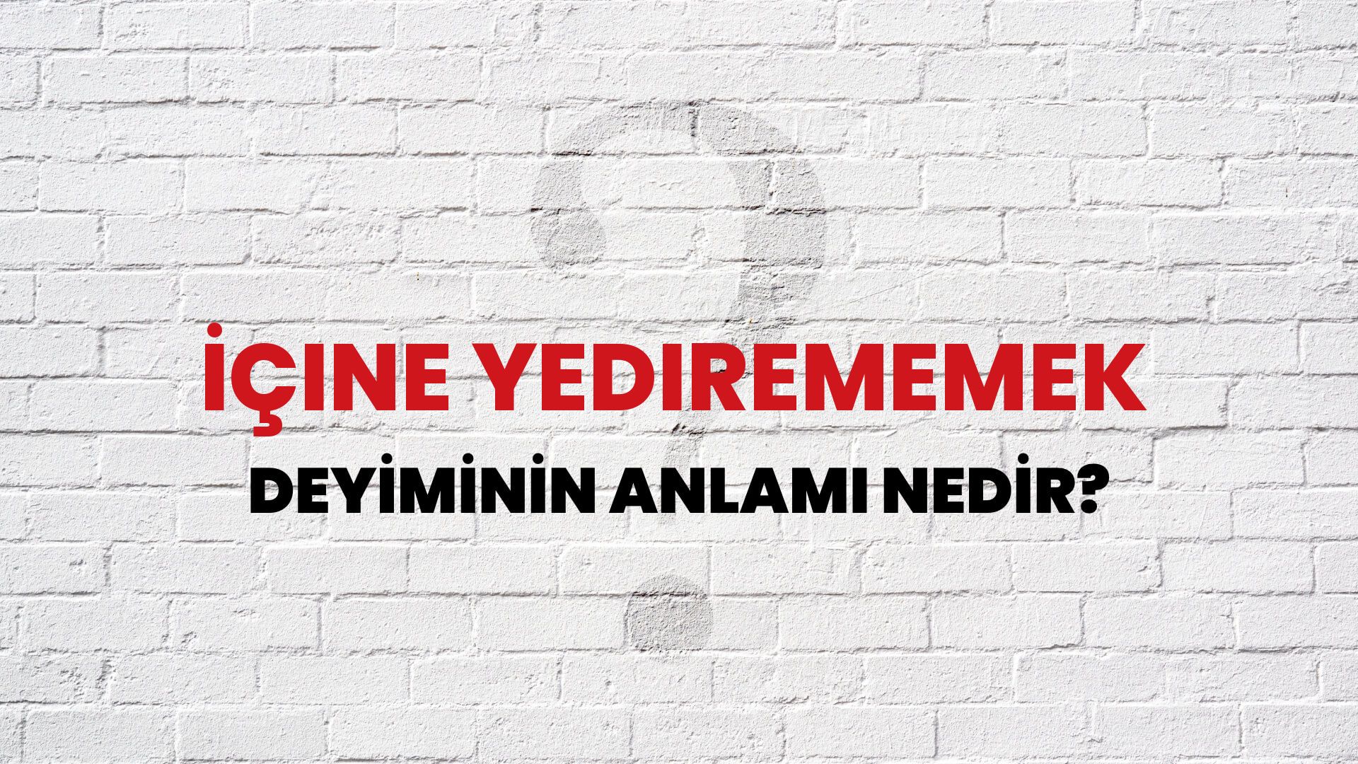 İçine Yedirememek Deyiminin Anlamı Nedir?