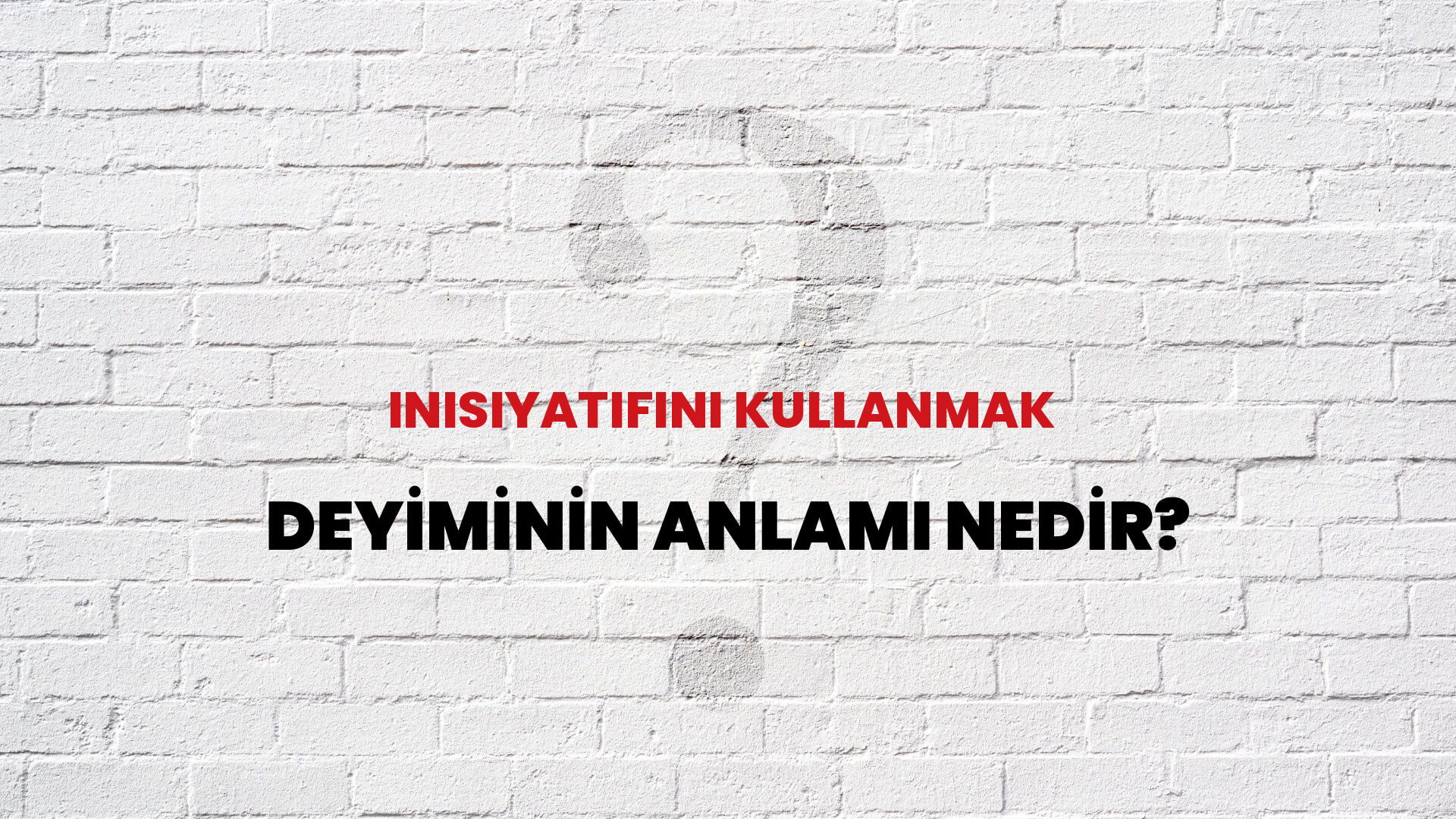 İnisiyatifini Kullanmak Deyiminin Anlamı Nedir?