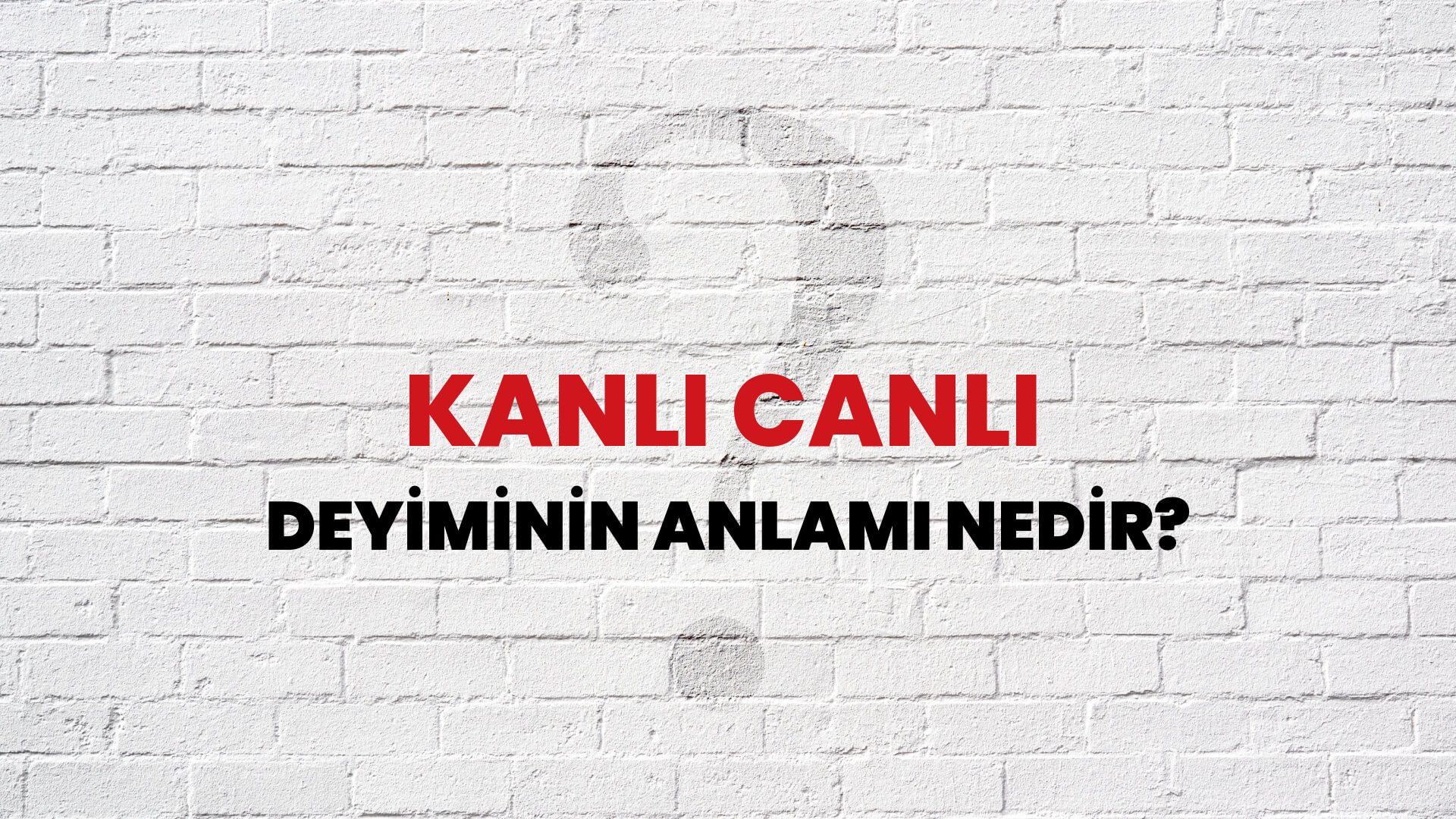 Kanlı Canlı Deyiminin Anlamı Nedir?