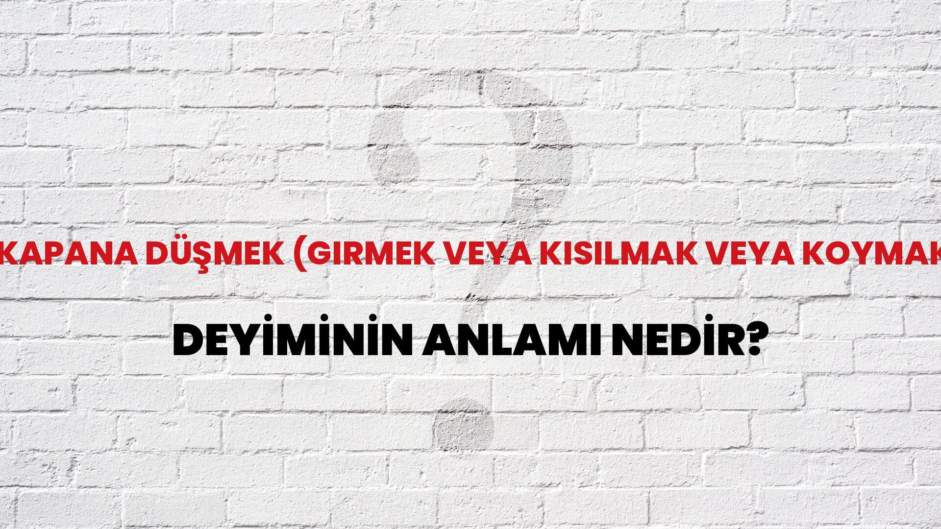 Kapana Düşmek (Girmek Veya Kısılmak Veya Koymak Veya Tutulmak Veya Yakalanmak) Deyiminin Anlamı Nedir?