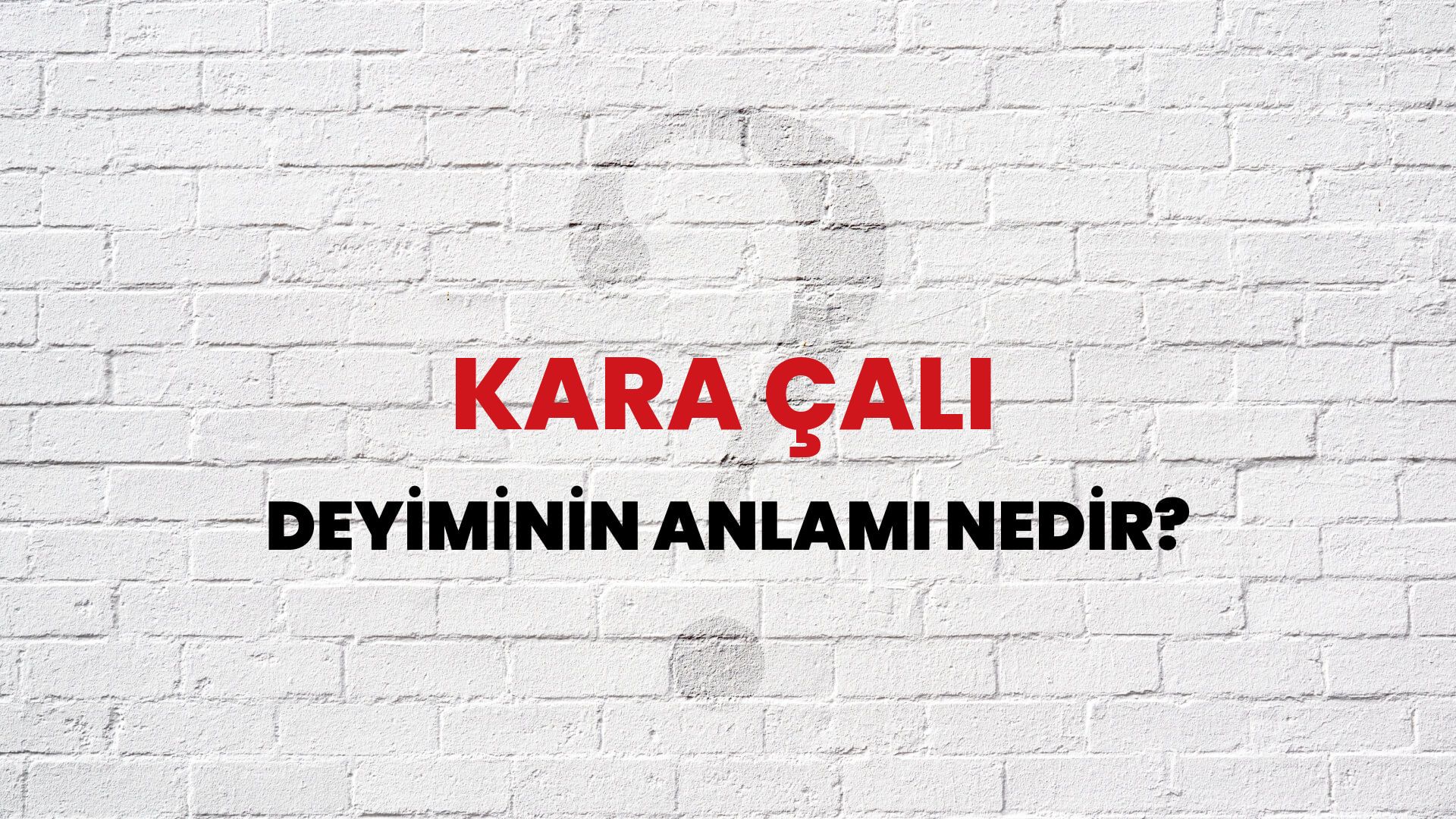 Kara Çalı Deyiminin Anlamı Nedir?