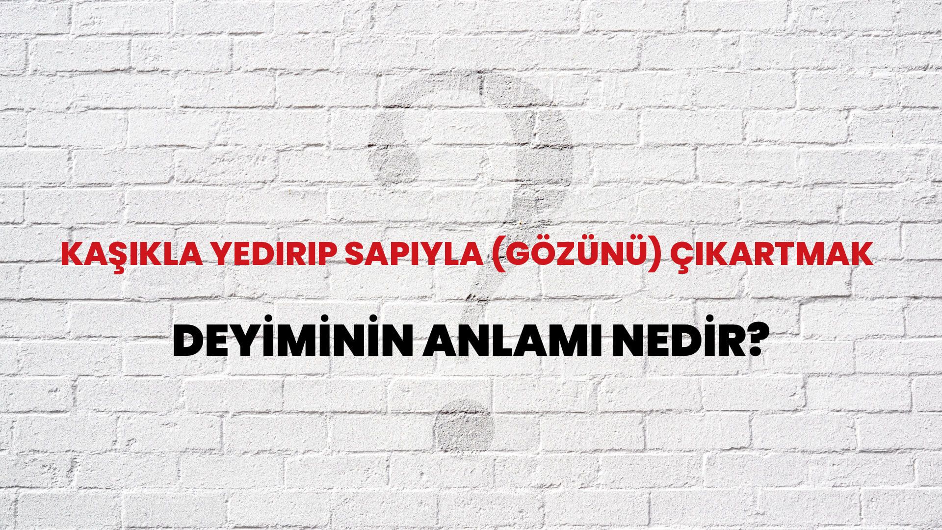 Kaşıkla Yedirip Sapıyla (Gözünü) Çıkartmak Deyiminin Anlamı Nedir?