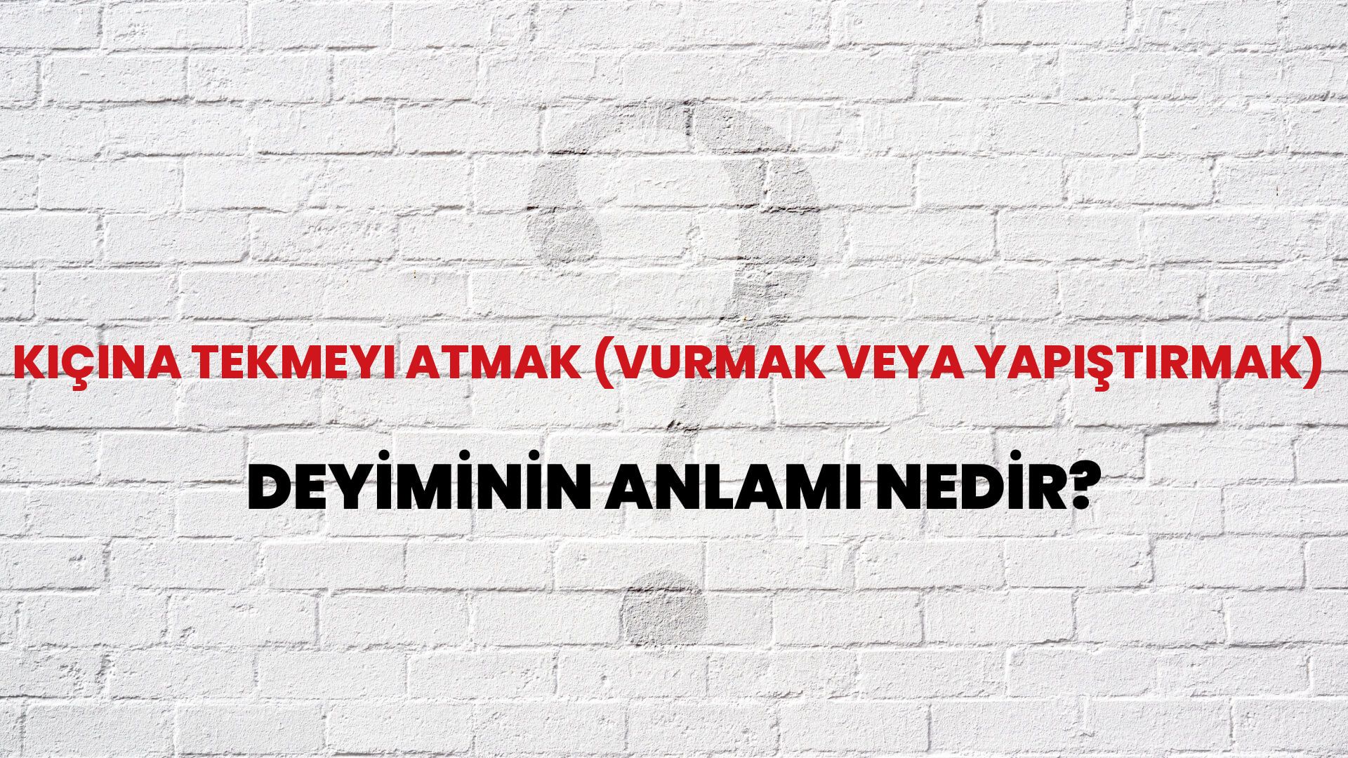 Kıçına Tekmeyi Atmak (Vurmak Veya Yapıştırmak) Deyiminin Anlamı Nedir?