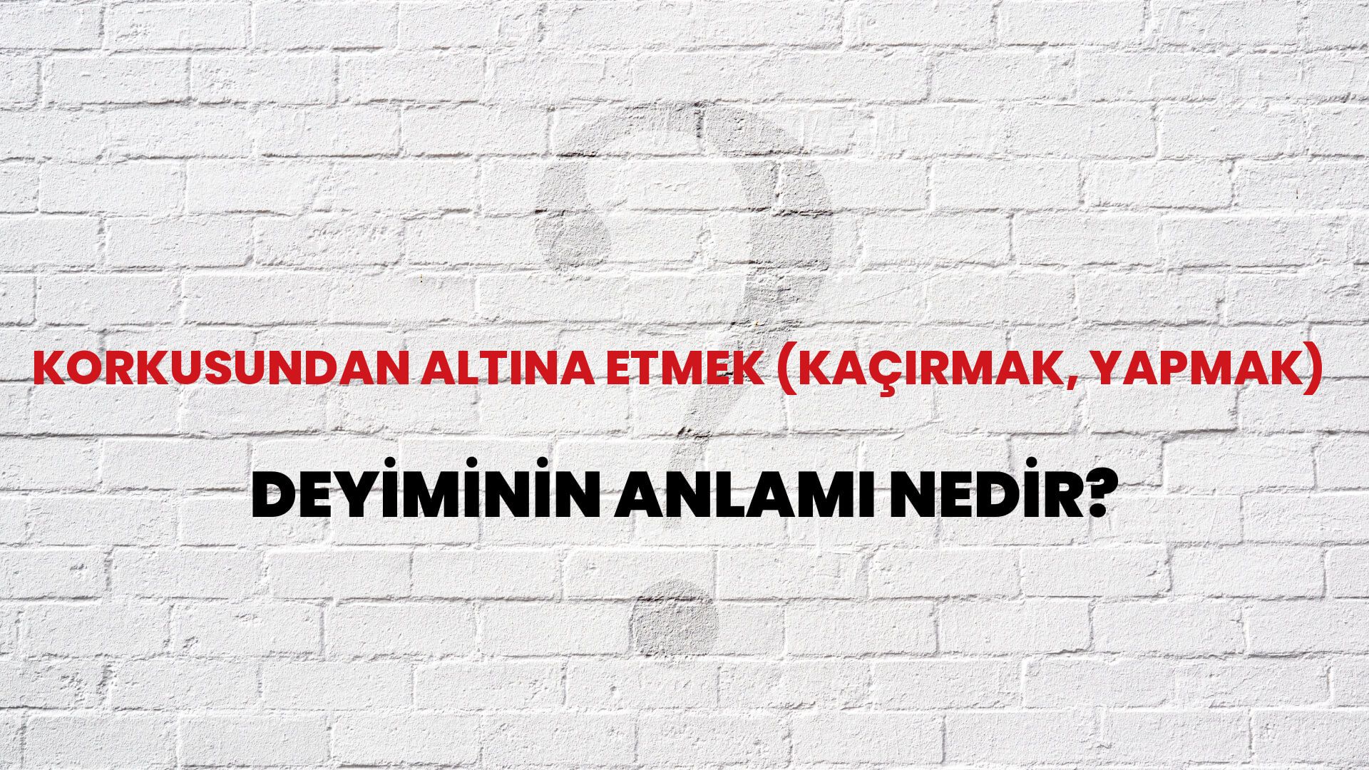Korkusundan Altına Etmek (Kaçırmak, Yapmak) Deyiminin Anlamı Nedir?