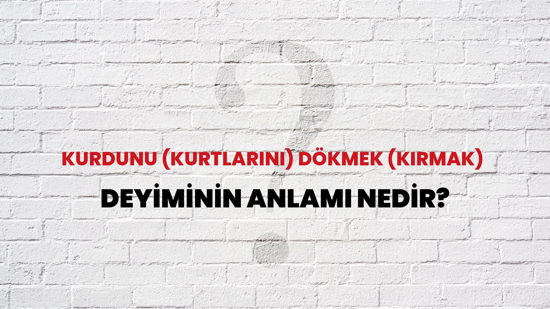 Kurdunu (Kurtlarını) Dökmek (Kırmak) Deyiminin Anlamı Nedir?