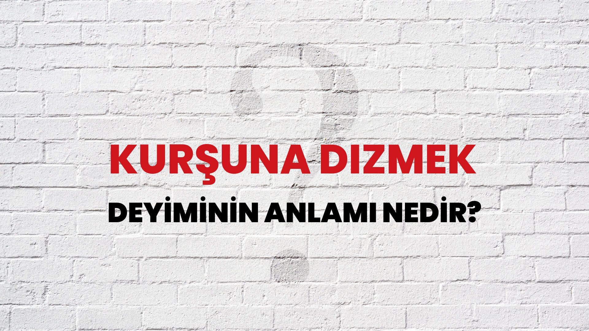 Kurşuna Dizmek Deyiminin Anlamı Nedir?