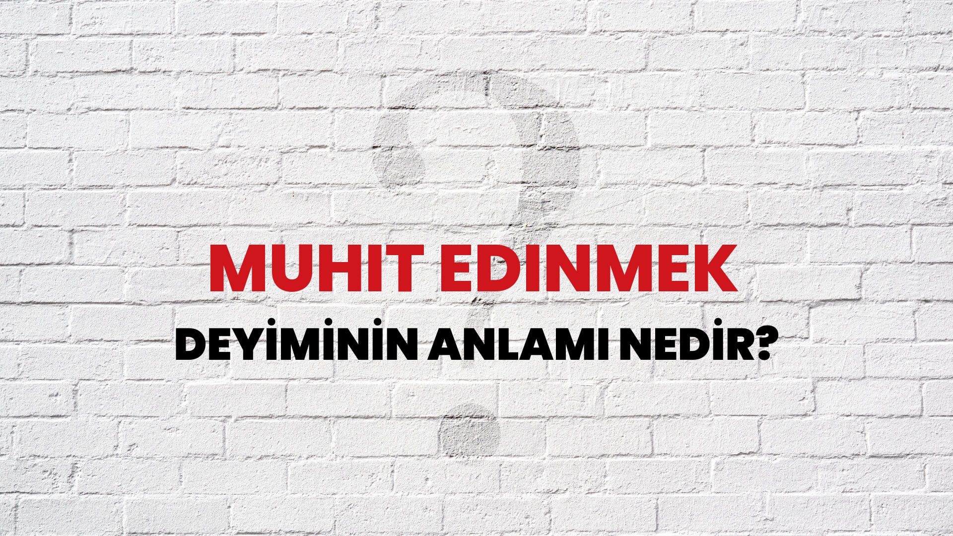 Muhit Edinmek Deyiminin Anlamı Nedir?