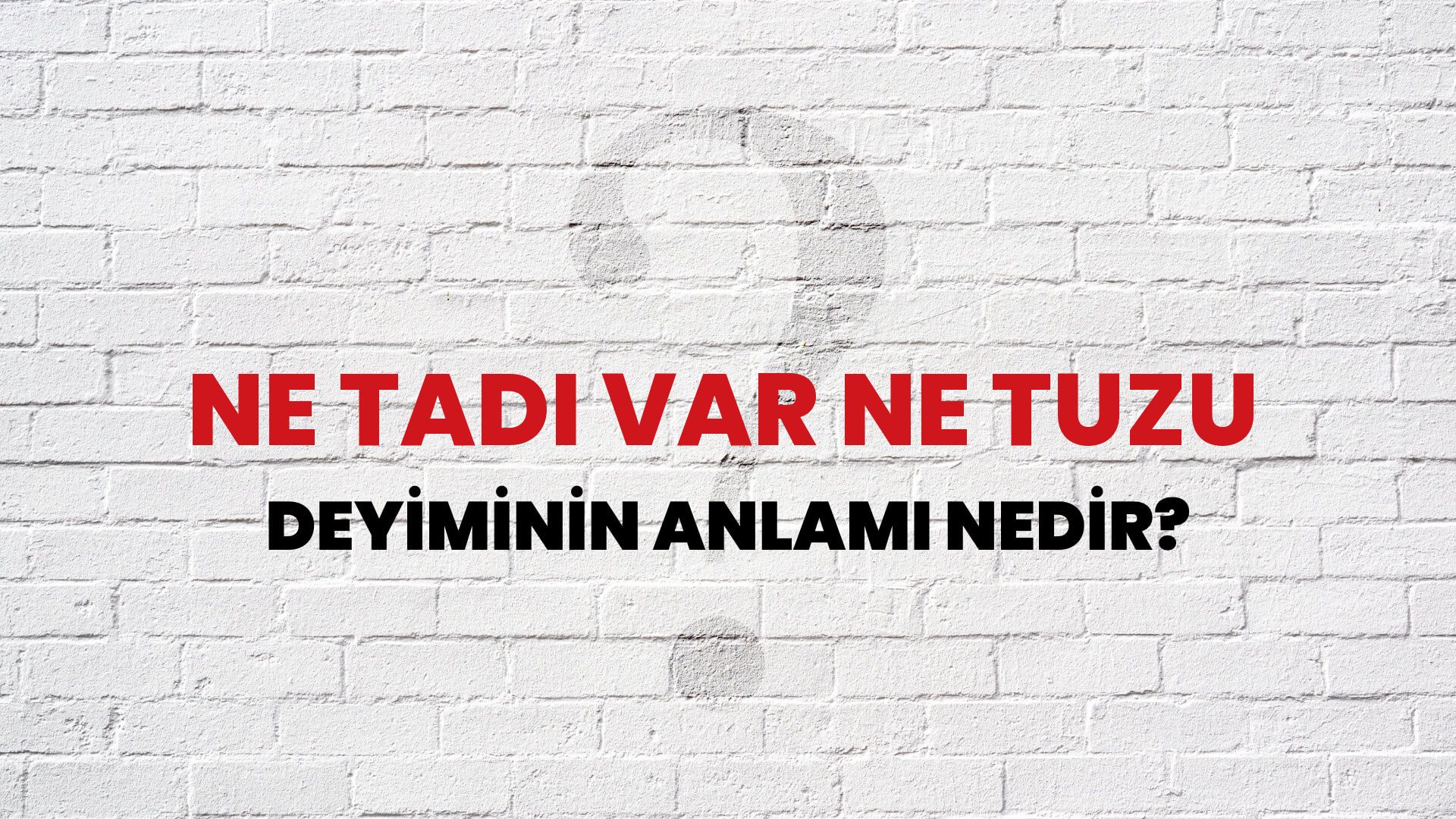 Ne Tadı Var Ne Tuzu Deyiminin Anlamı Nedir?