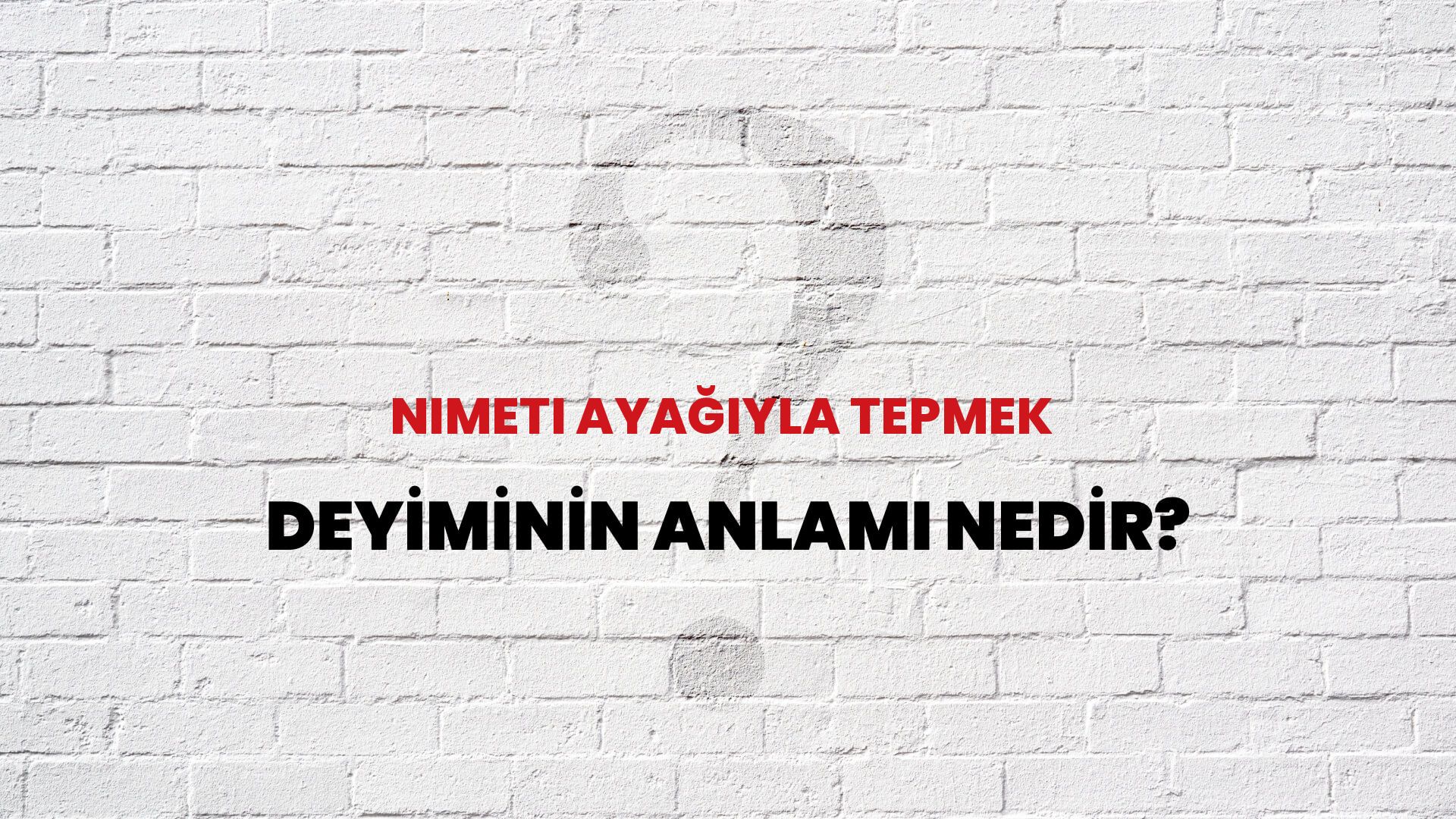Nimeti Ayağıyla Tepmek Deyiminin Anlamı Nedir?