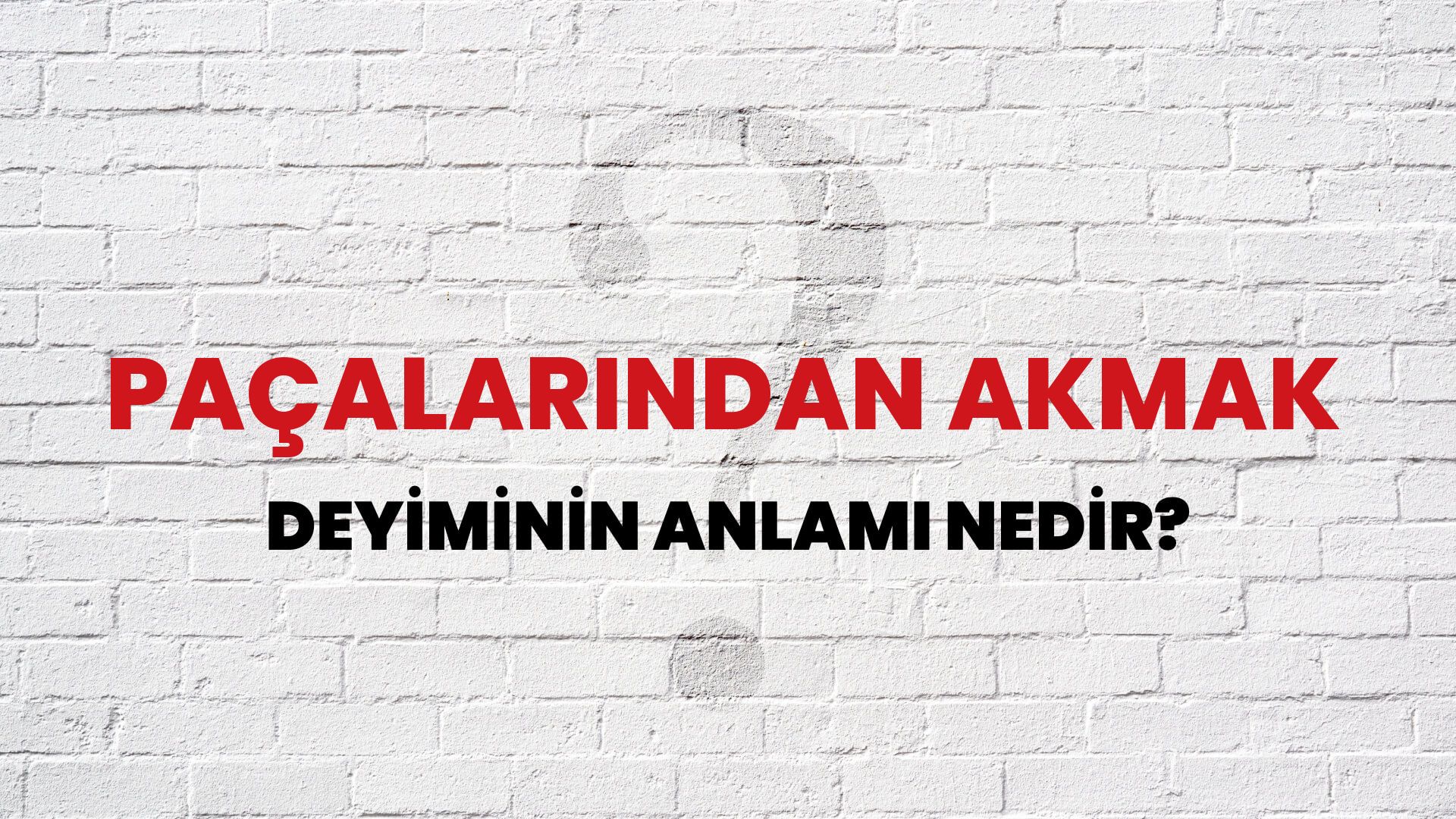 Paçalarından Akmak Deyiminin Anlamı Nedir?
