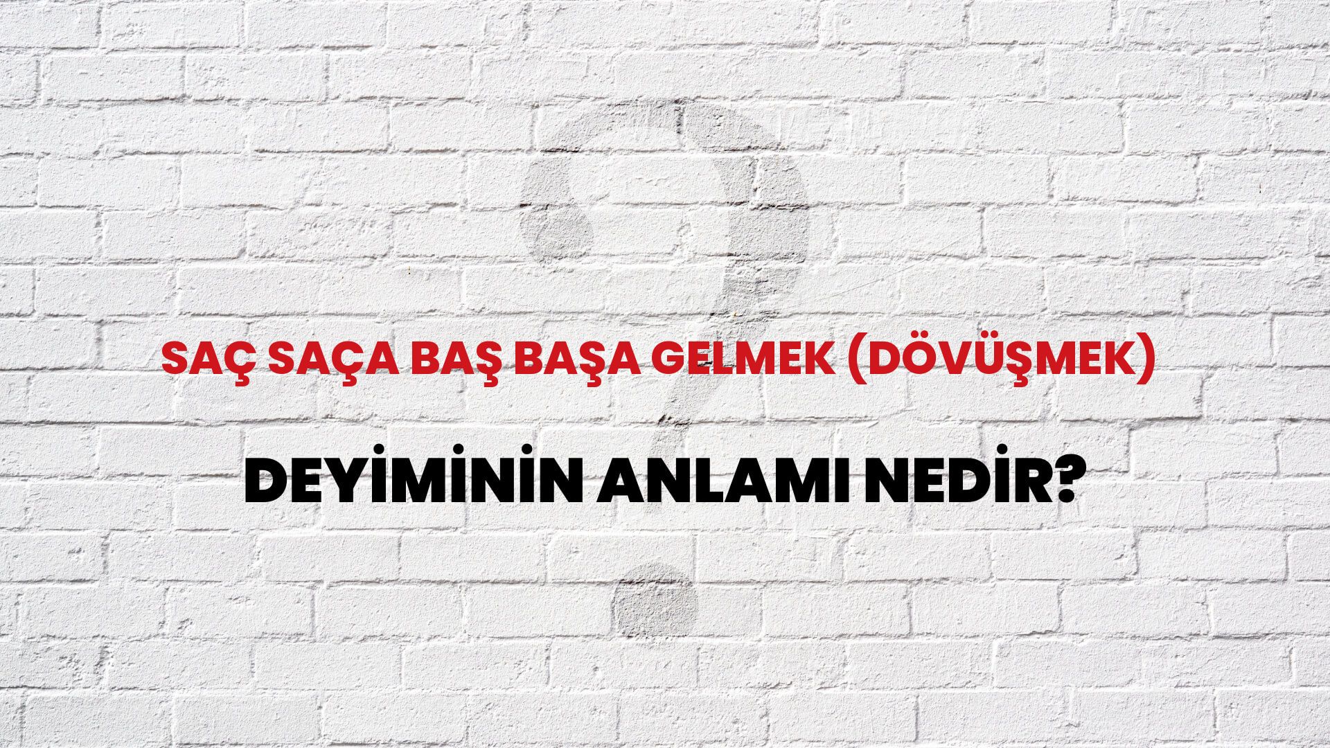 Saç Saça Baş Başa Gelmek (Dövüşmek) Deyiminin Anlamı Nedir?