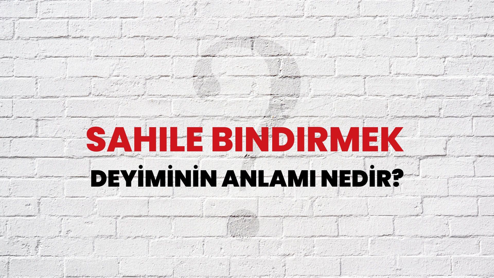 Sahile Bindirmek Deyiminin Anlamı Nedir?