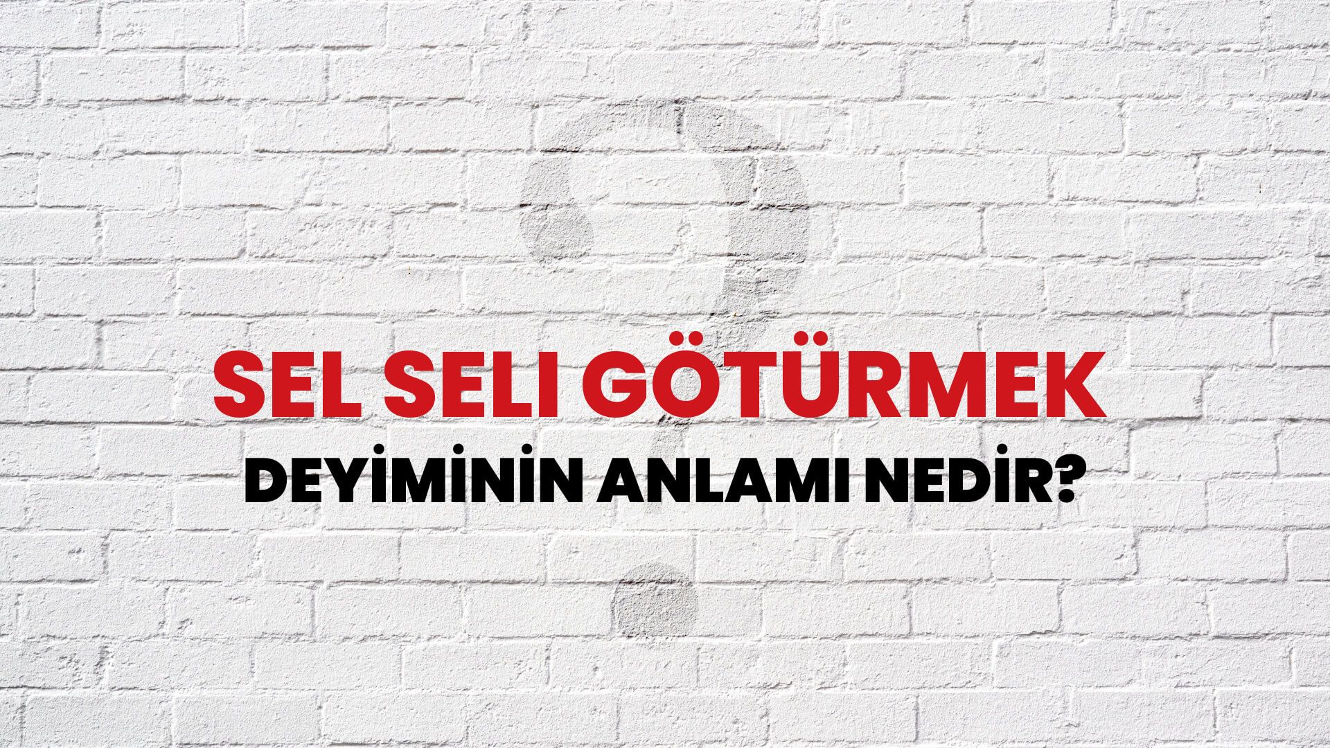Sel Seli Götürmek Deyiminin Anlamı Nedir?