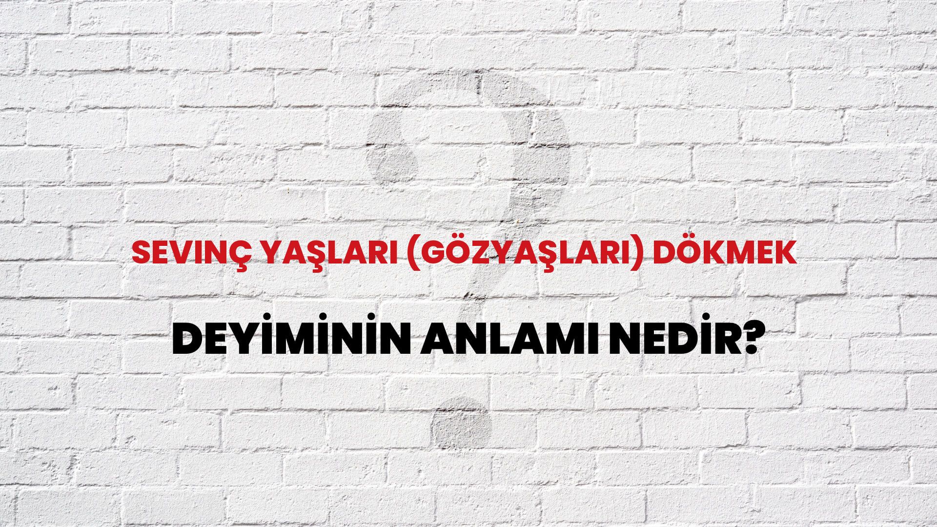 Sevinç Yaşları (Gözyaşları) Dökmek Deyiminin Anlamı Nedir?