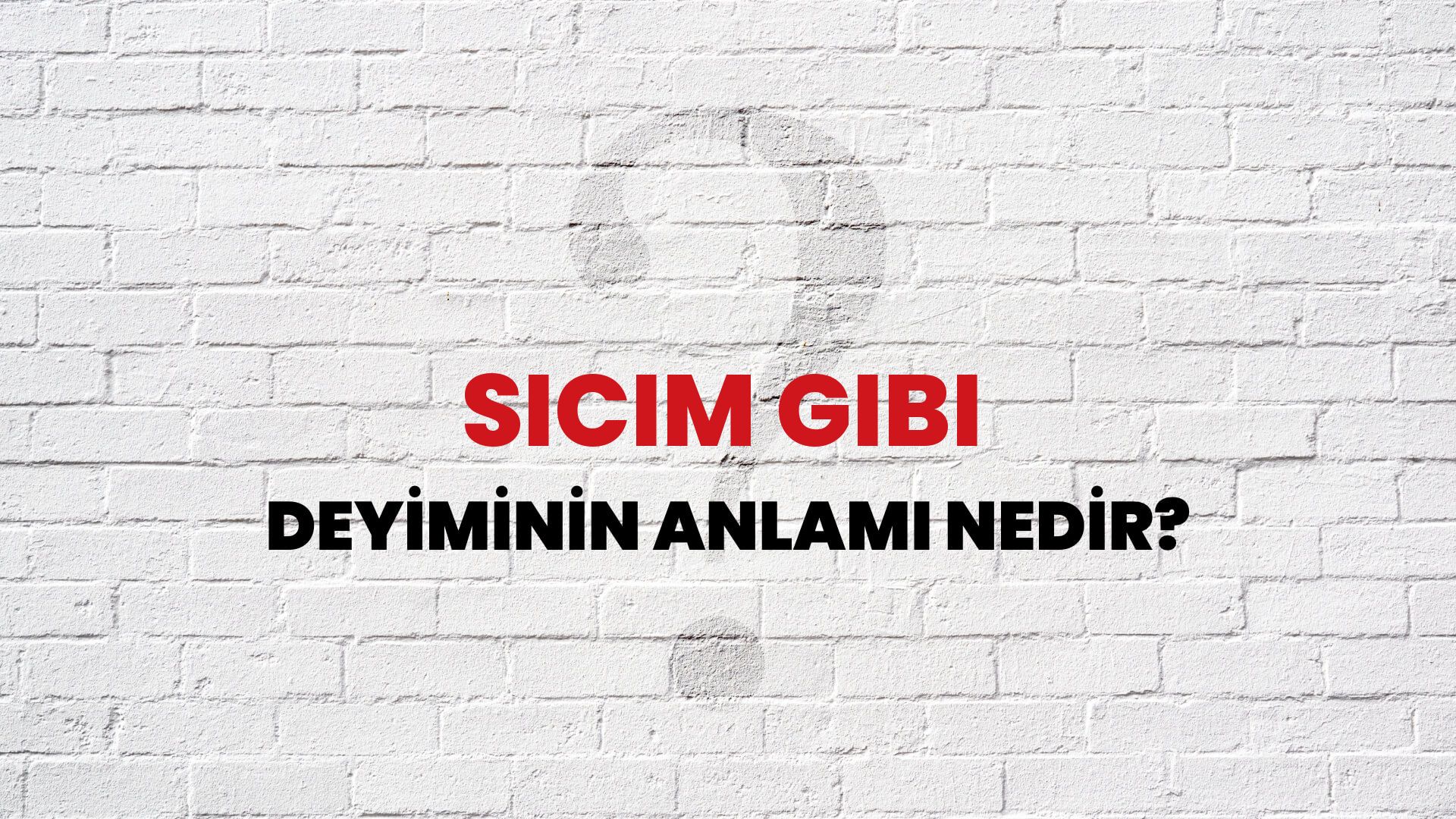 Sicim Gibi Deyiminin Anlamı Nedir?